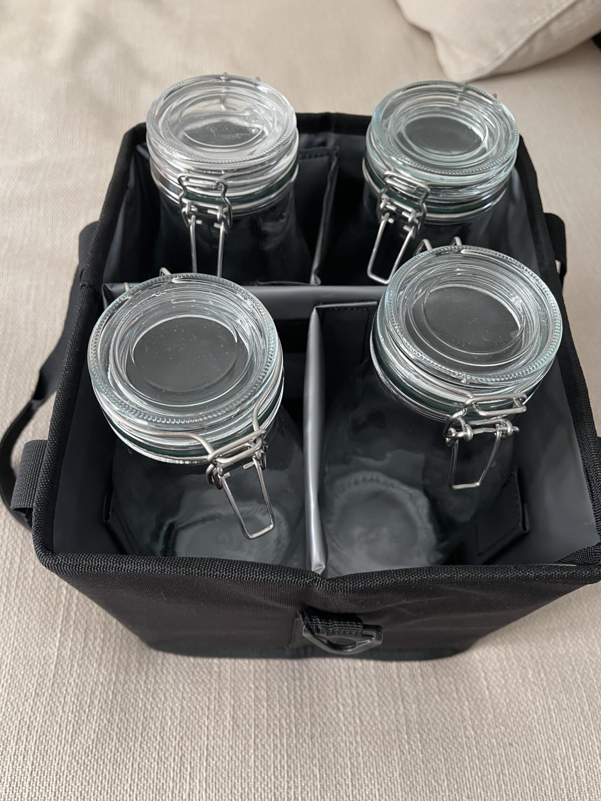 RealPlus borsa portabottiglie 4 bottiglie con tracolla