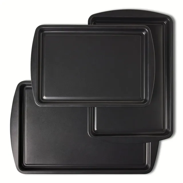 Amazon Basics Set 3 Teglie Forno Antiaderenti Impilabili