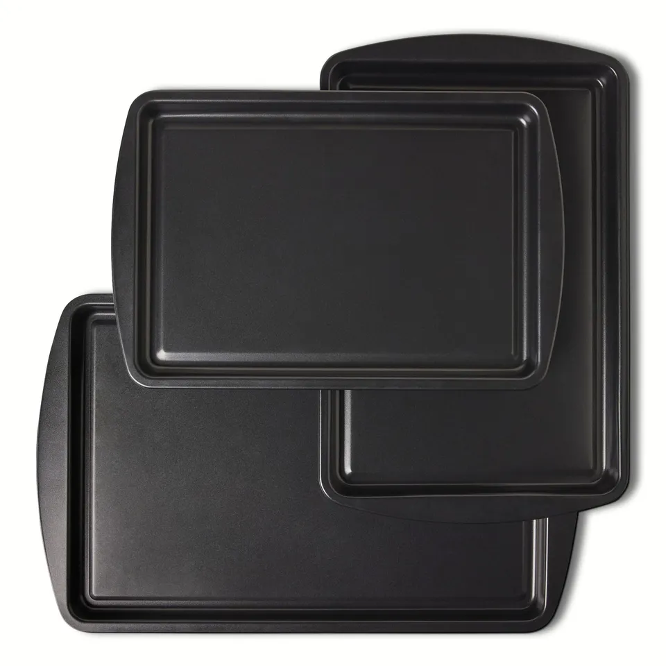 Amazon Basics Set 3 Teglie Forno Antiaderenti Impilabili