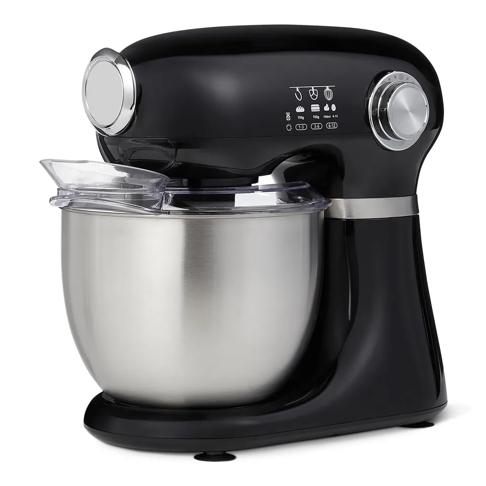Amazon Basics Mixer Planetaria 5L 1000W 12 Velocità Nero con Ciotola