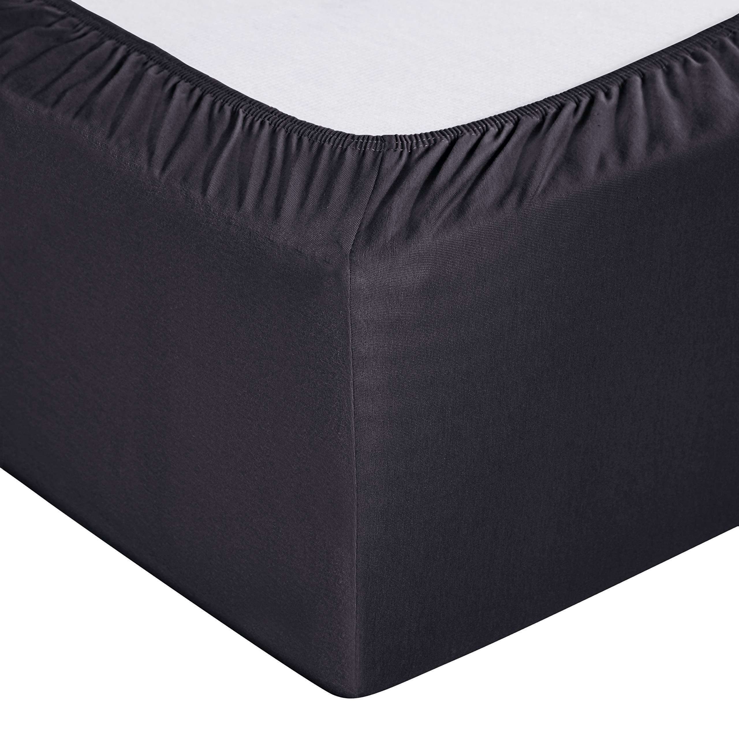 Amazon Basics lenzuolo con angoli jersey nero 180x200 cm
