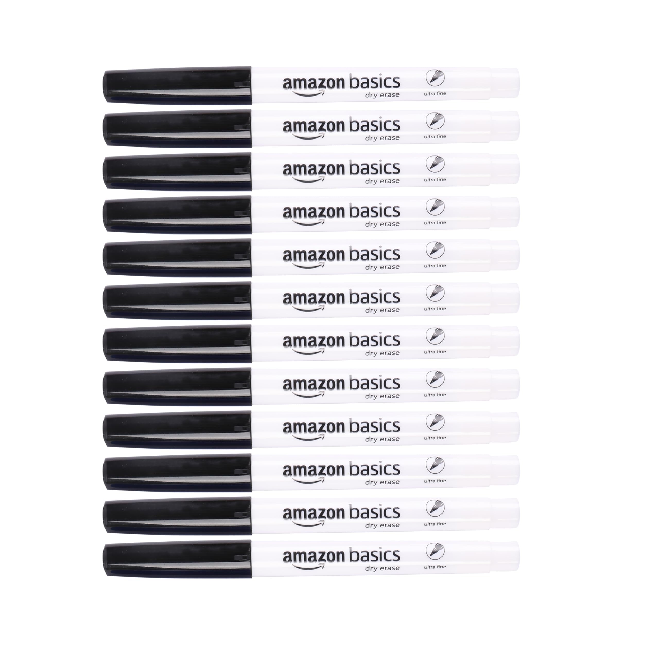 AmazonBasics pennarelli lavagna bianca punta ultrafine neri 12 pezzi