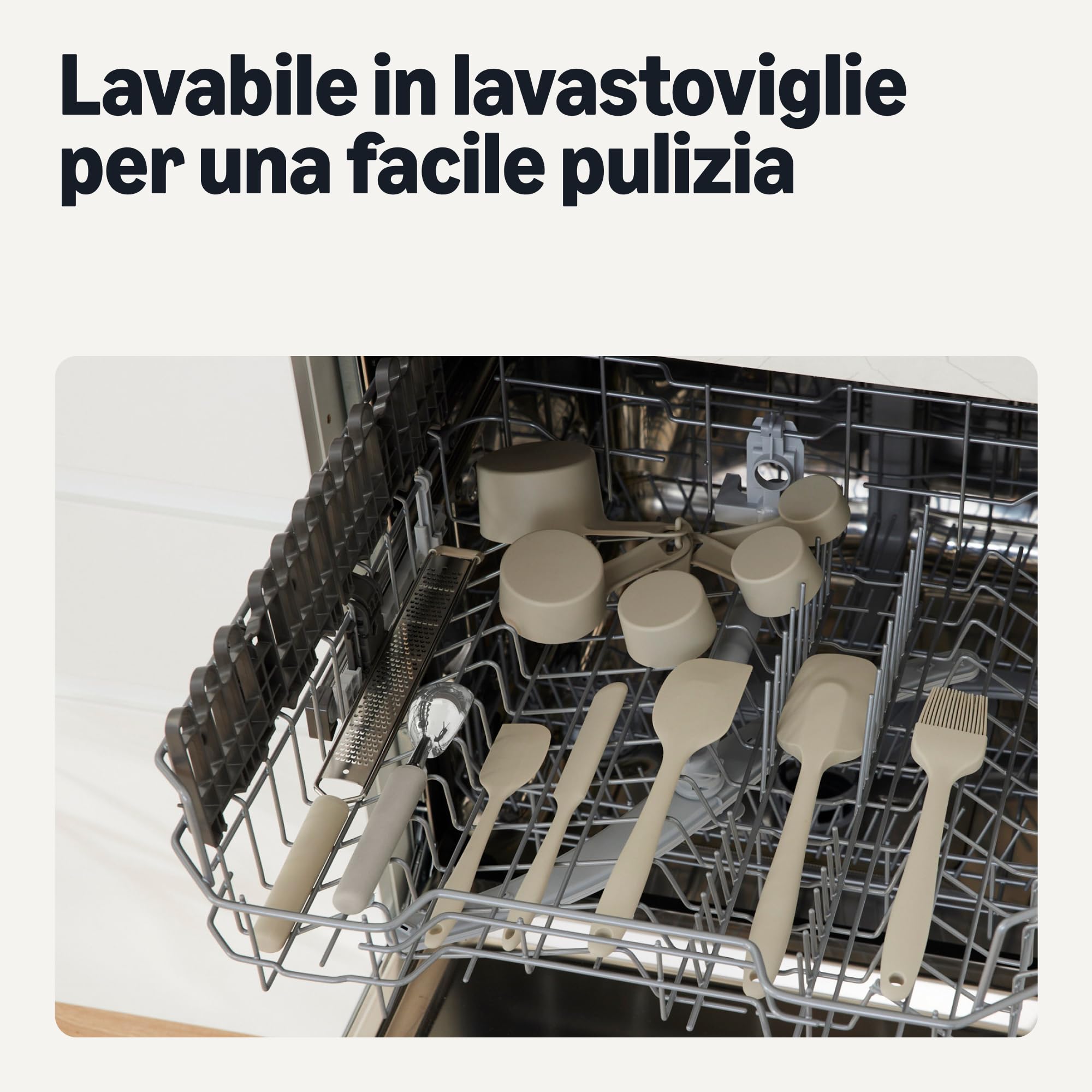 Amazon Basics porzionatore gelato impugnatura morbida grigio lino