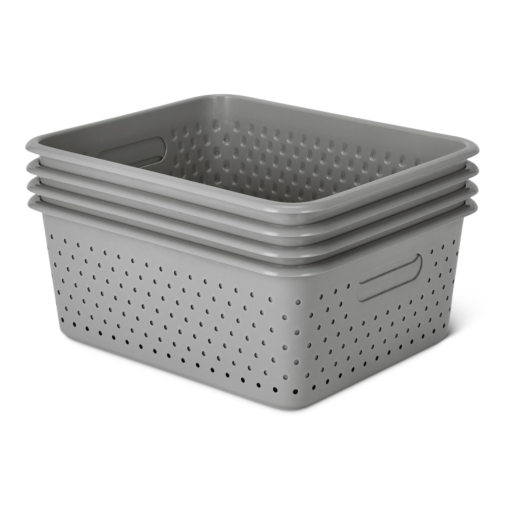 Amazon Basics Cestini Plastica Avorio Set 6 Pezzi