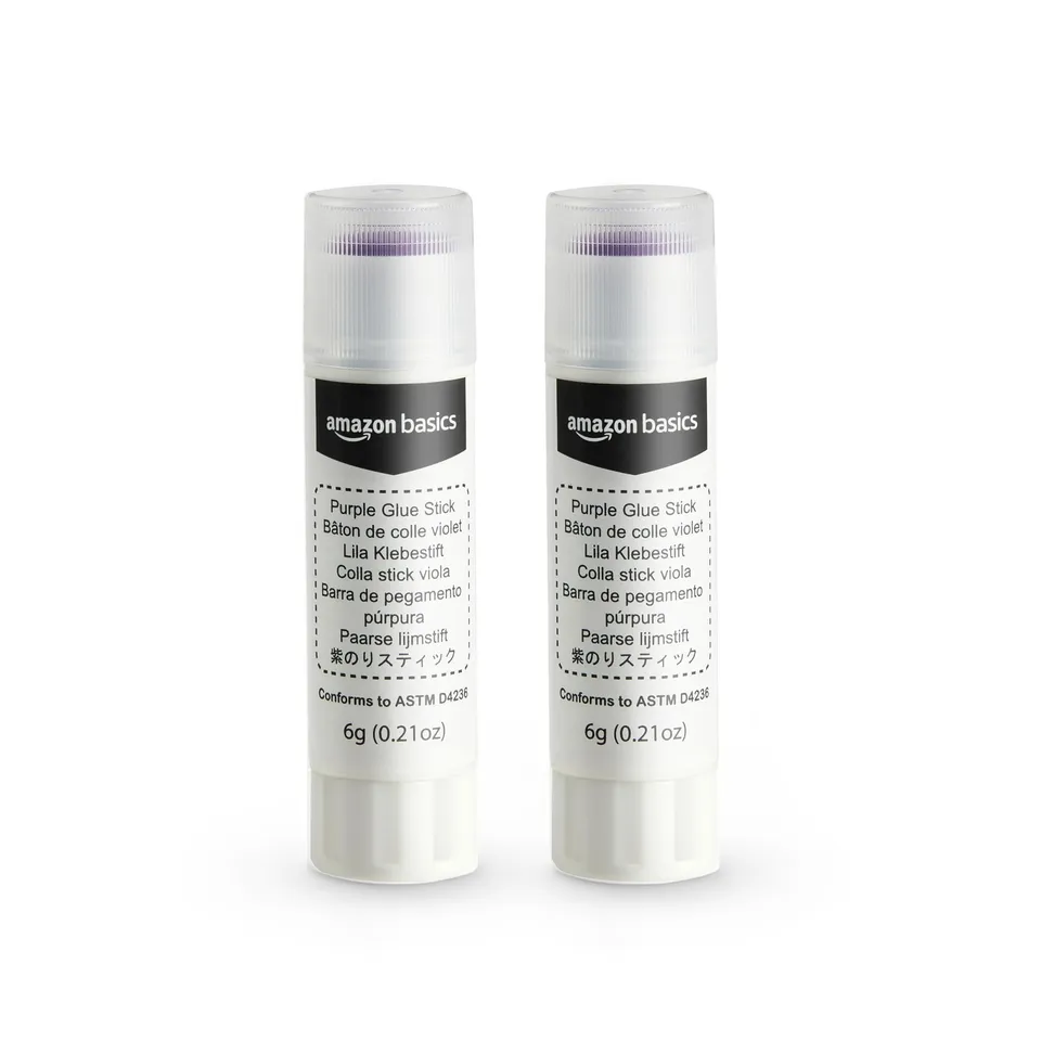 AmazonBasics Colla Stick Viola Lavabile 2 Pezzi 0,21 oz
