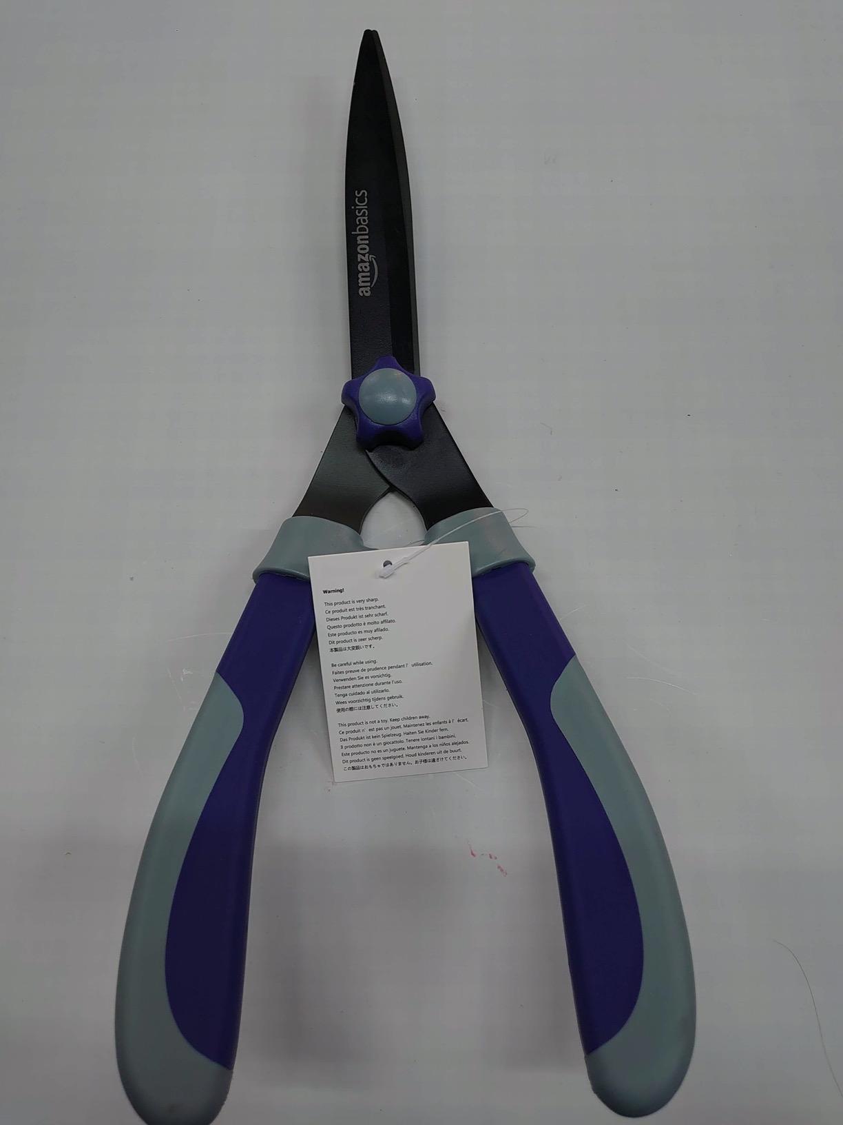 Amazon Basics cesoie per siepi acciaio 43 cm grigio blu