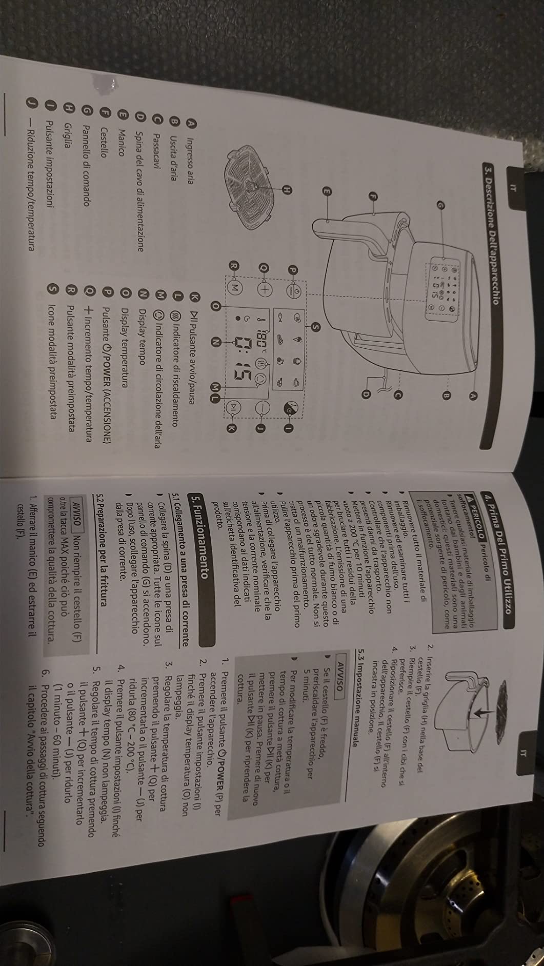 Amazon Basics Friggitrice ad Aria 6L Nera 8 Programmi