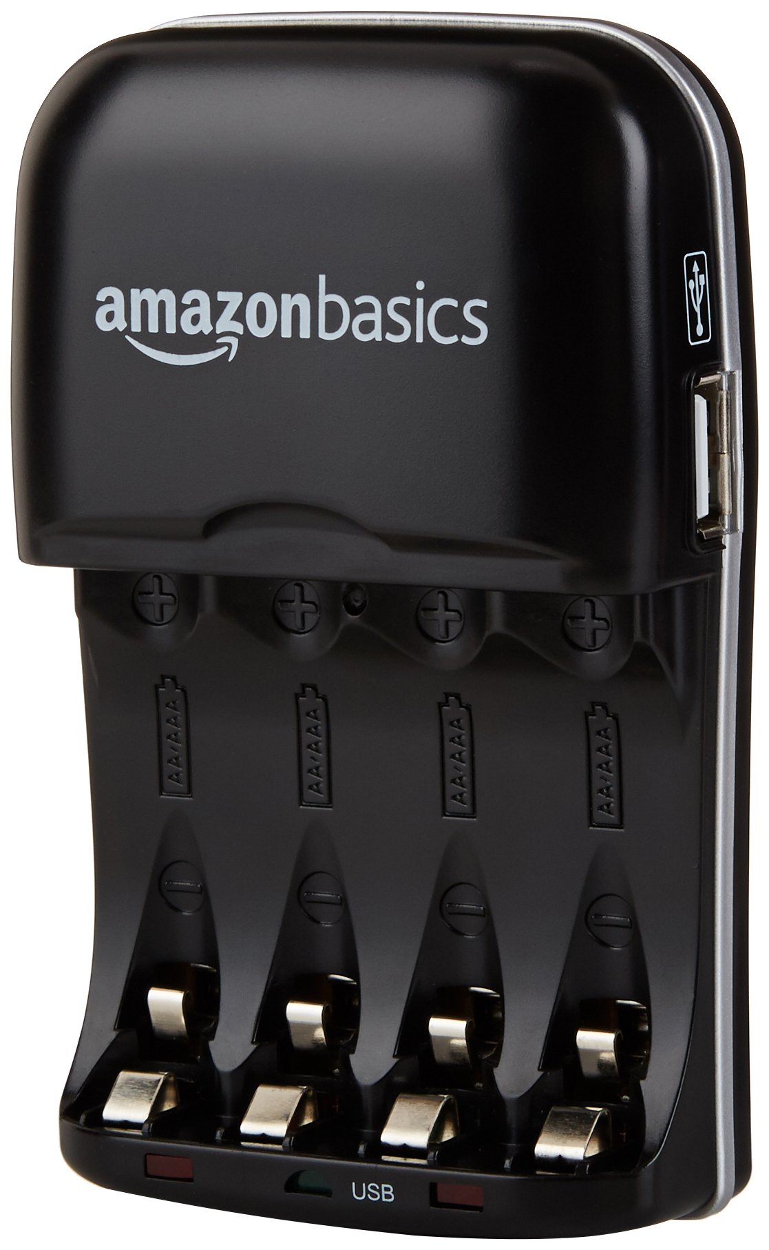 Amazon Basics Caricabatterie Ni-MH AA AAA con USB
