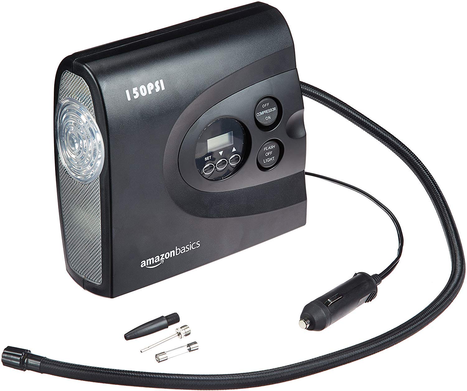 Amazon Basics Compressore Aria Portatile 12V 150 PSI Nero