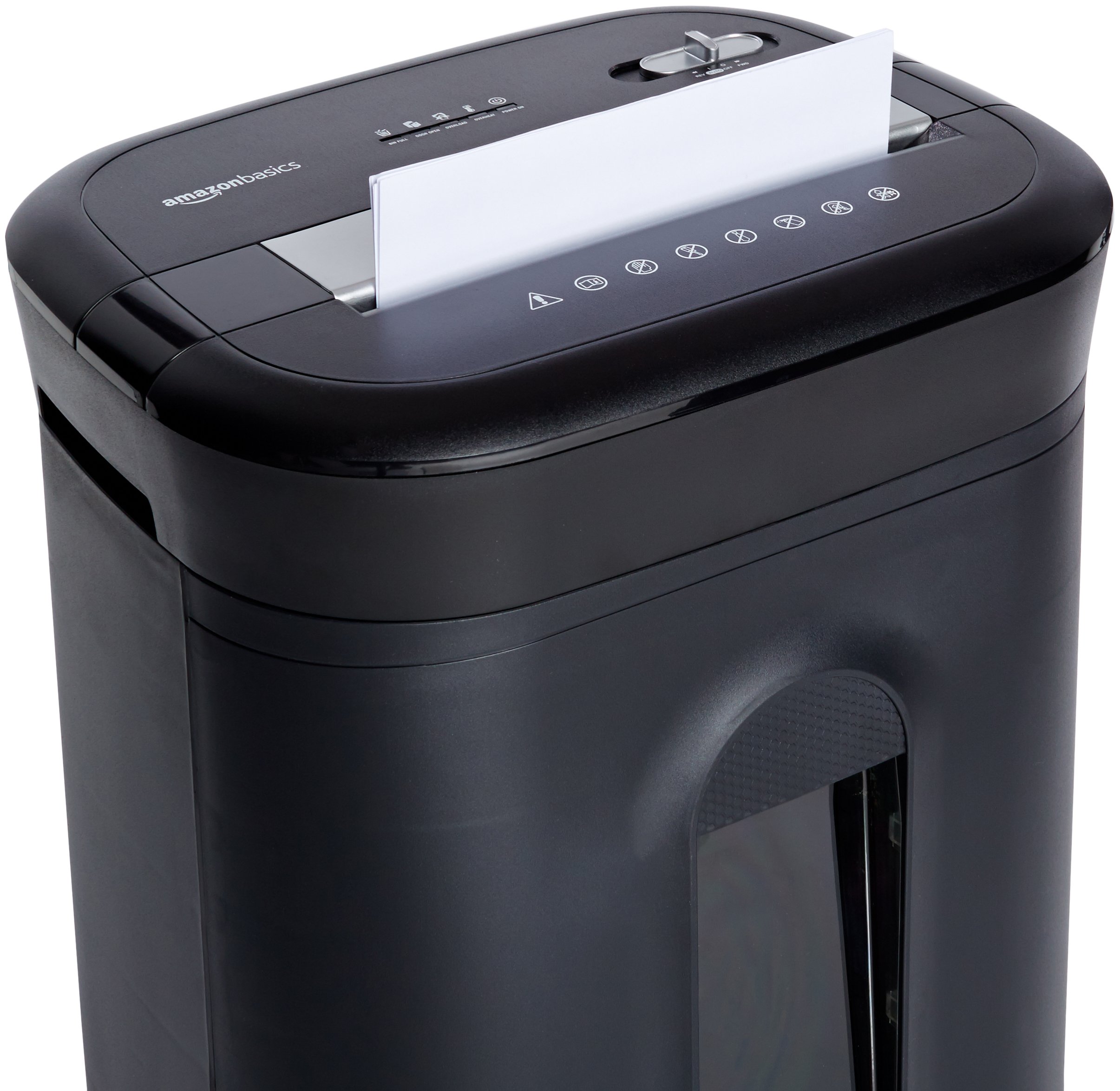 Amazon Basics Distruggidocumenti 15 Fogli P-4 Nero 22,7L con Ruote