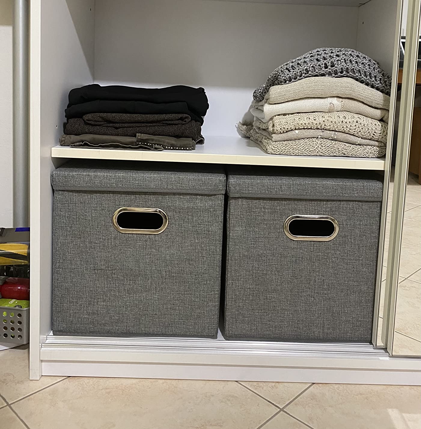 Amazon Basics Cubi Iuta Grigio 33cm 2 Pezzi