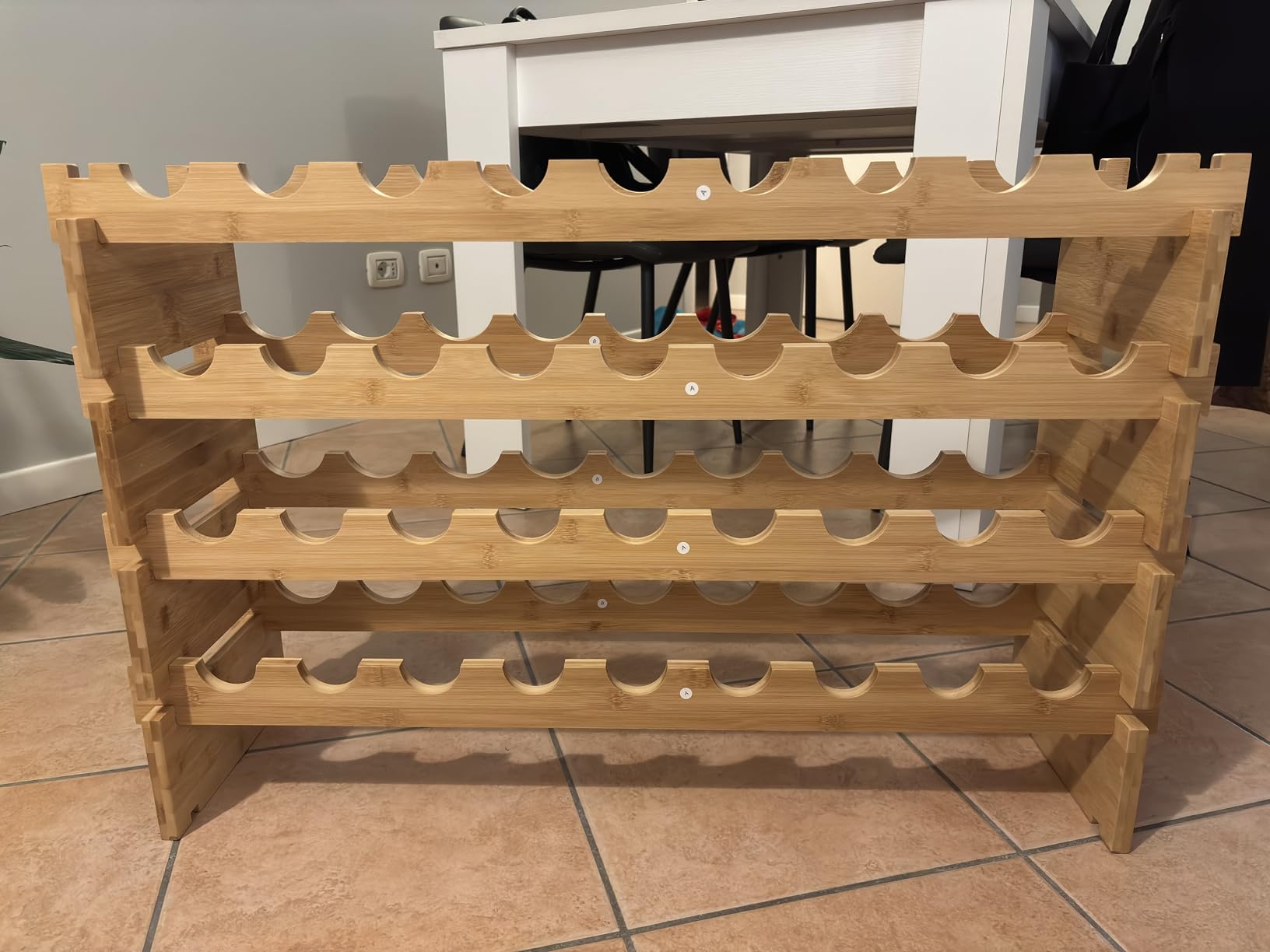 Amazon Basics Portabottiglie Vino Bambù 36 Bottiglie