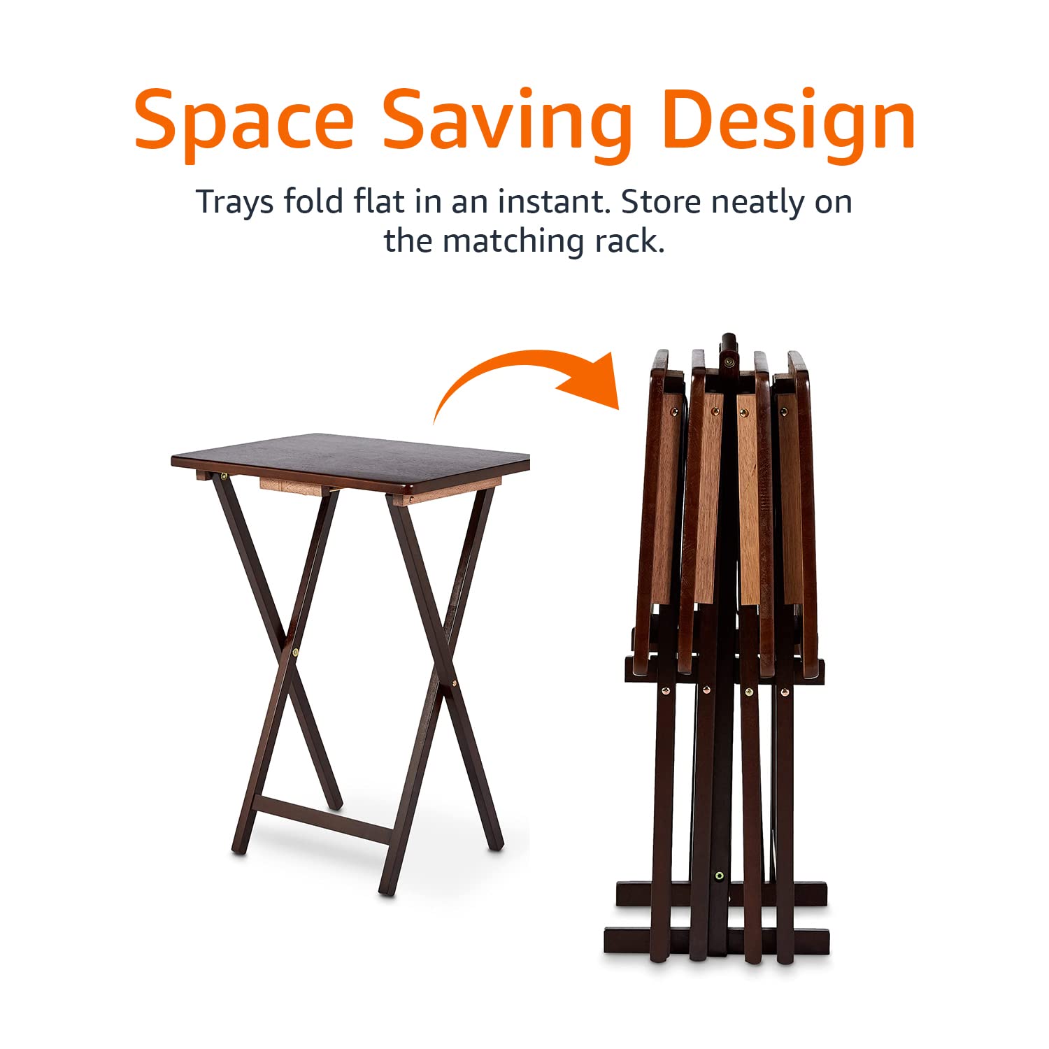 Amazon Basics Tavolini Pieghevoli Legno Set 4 pezzi marrone espresso