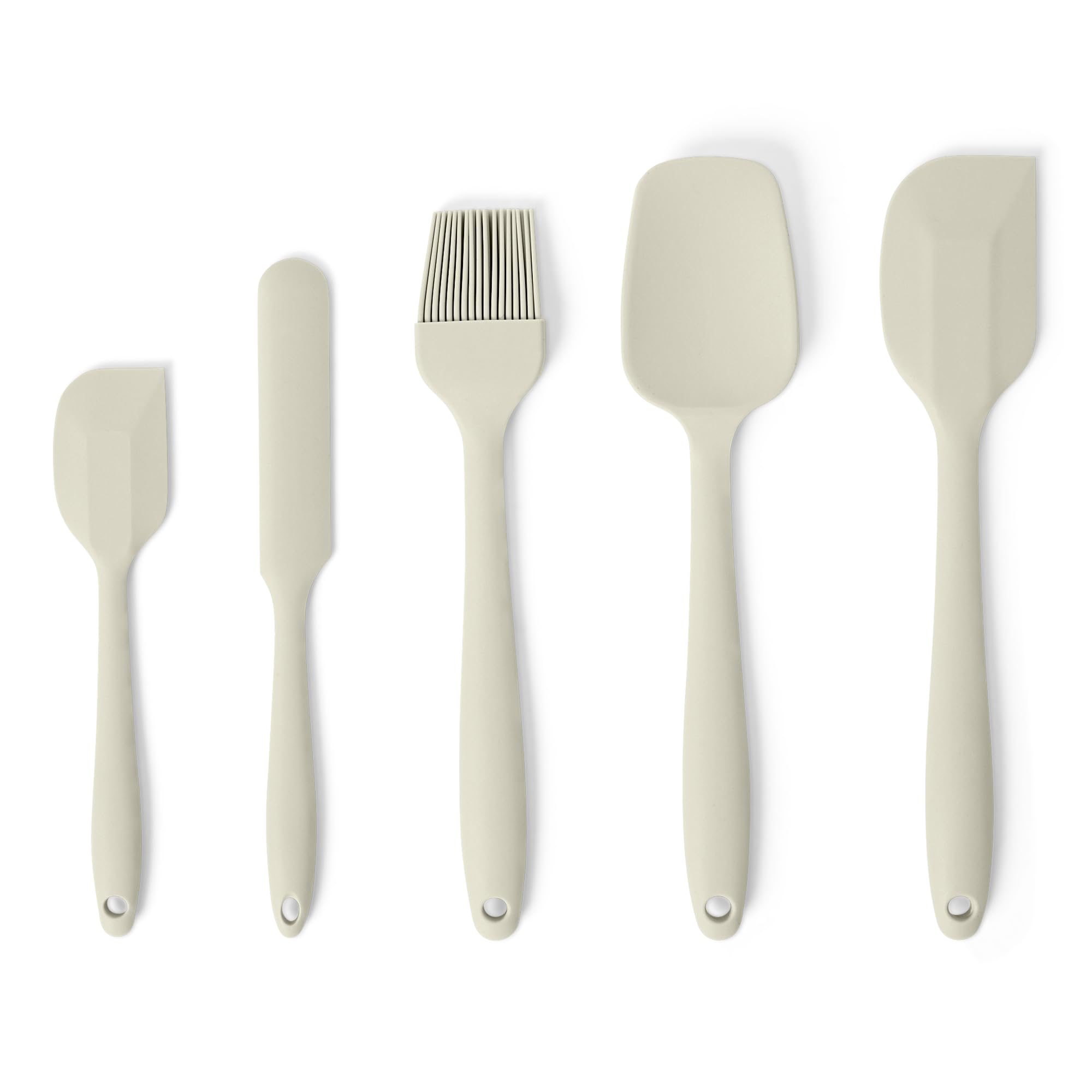 Amazon Basics Set 5 Spatole Silicone Grigio Lino Antiaderenti