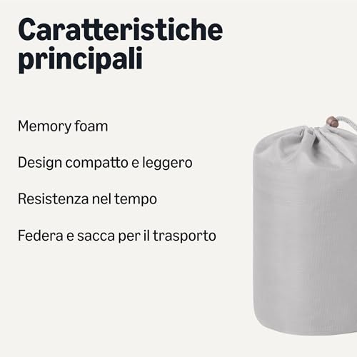 AmazonBasics Cuscino Campeggio 42x24x12 Grigio