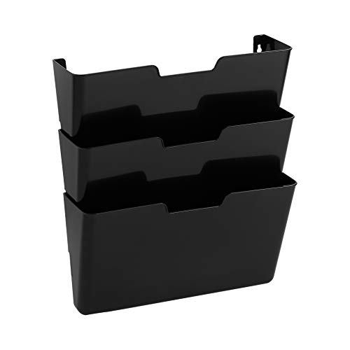 Amazon Basics organizer muro A4 nero 3 ripiani 33x38 cm