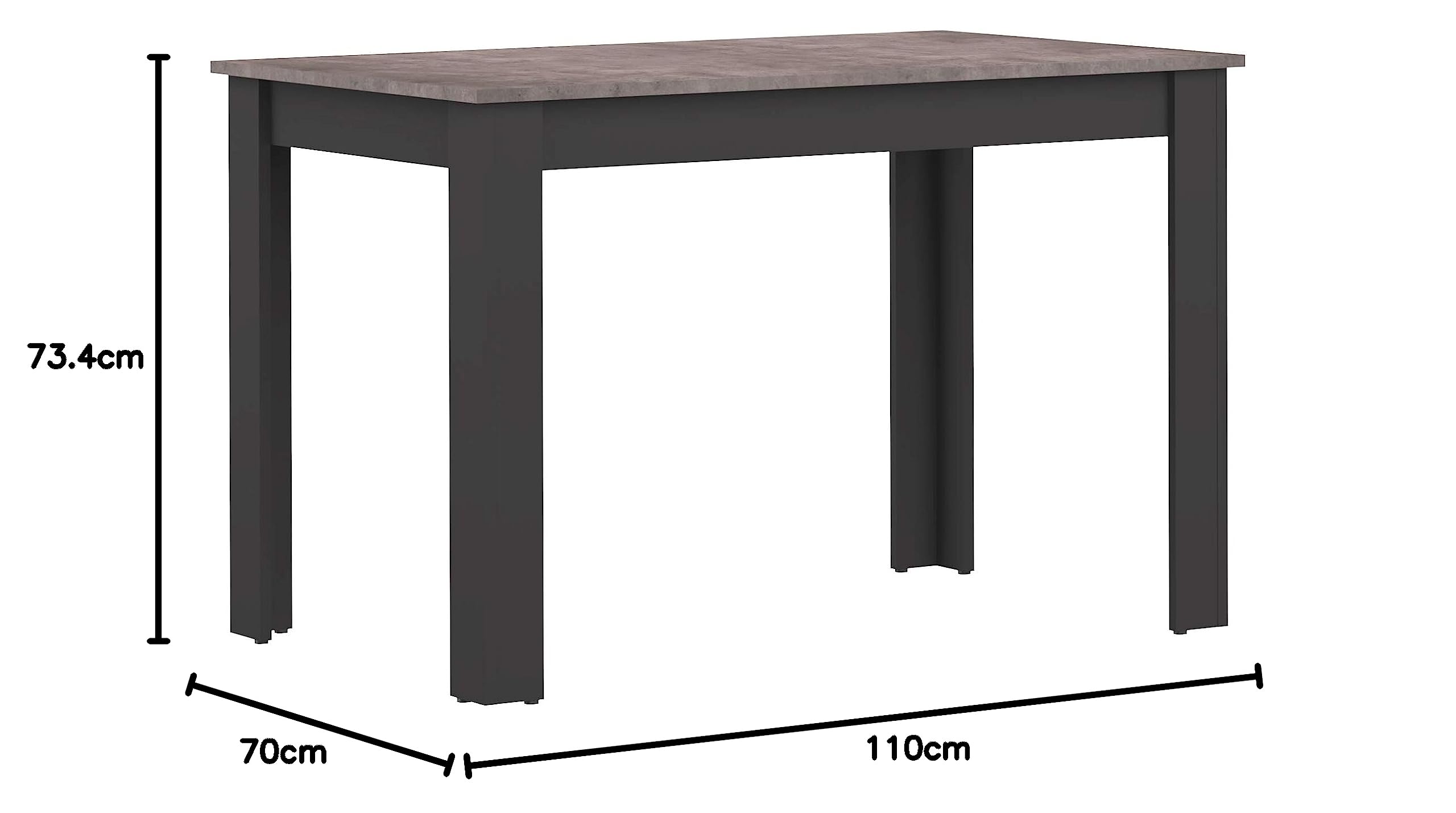 Amazon Basics tavolo da pranzo 110x70 nero 6 posti melaminico