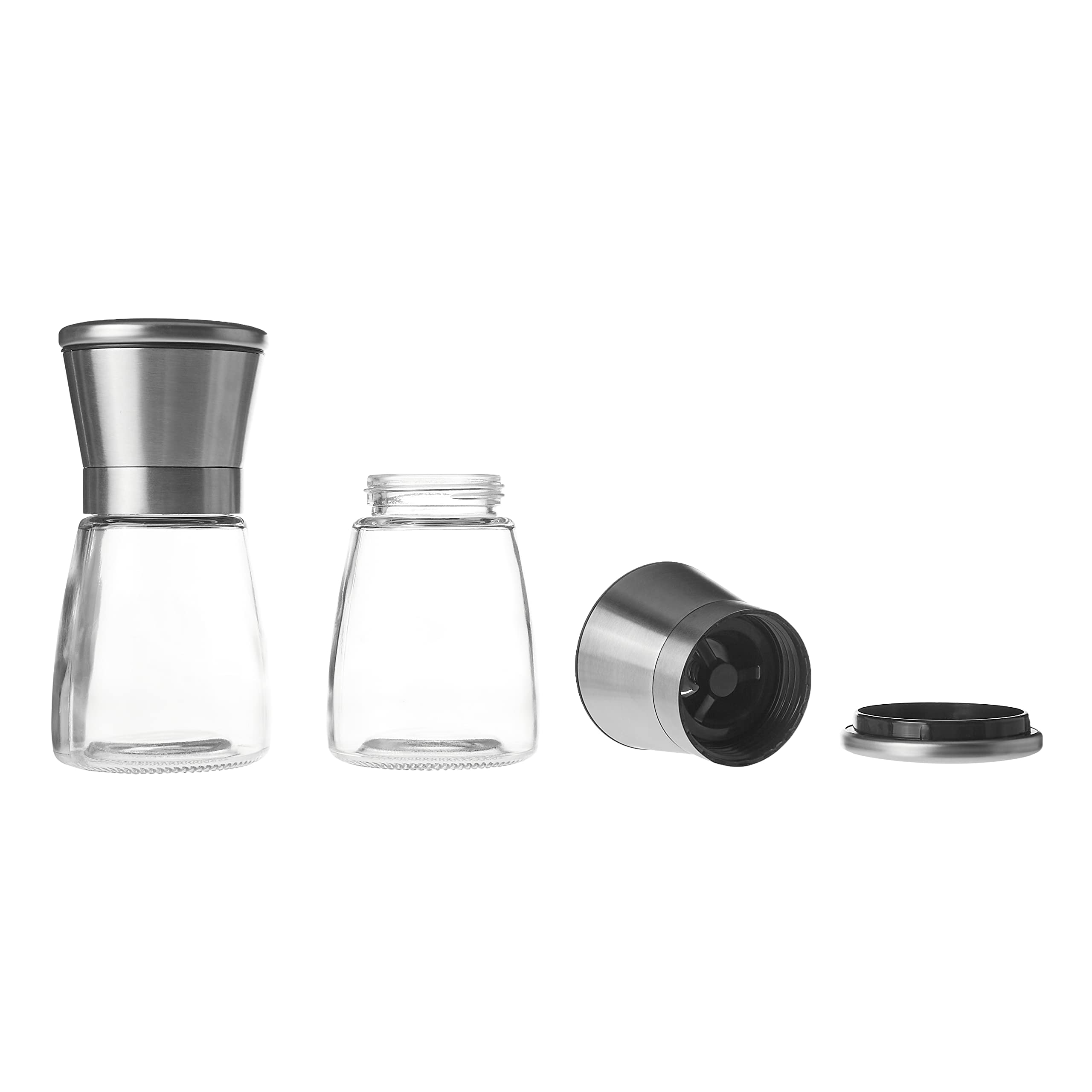 Amazon Basics Set 2 Macinasale e Macinapepe Vetro 155 g Ceramica