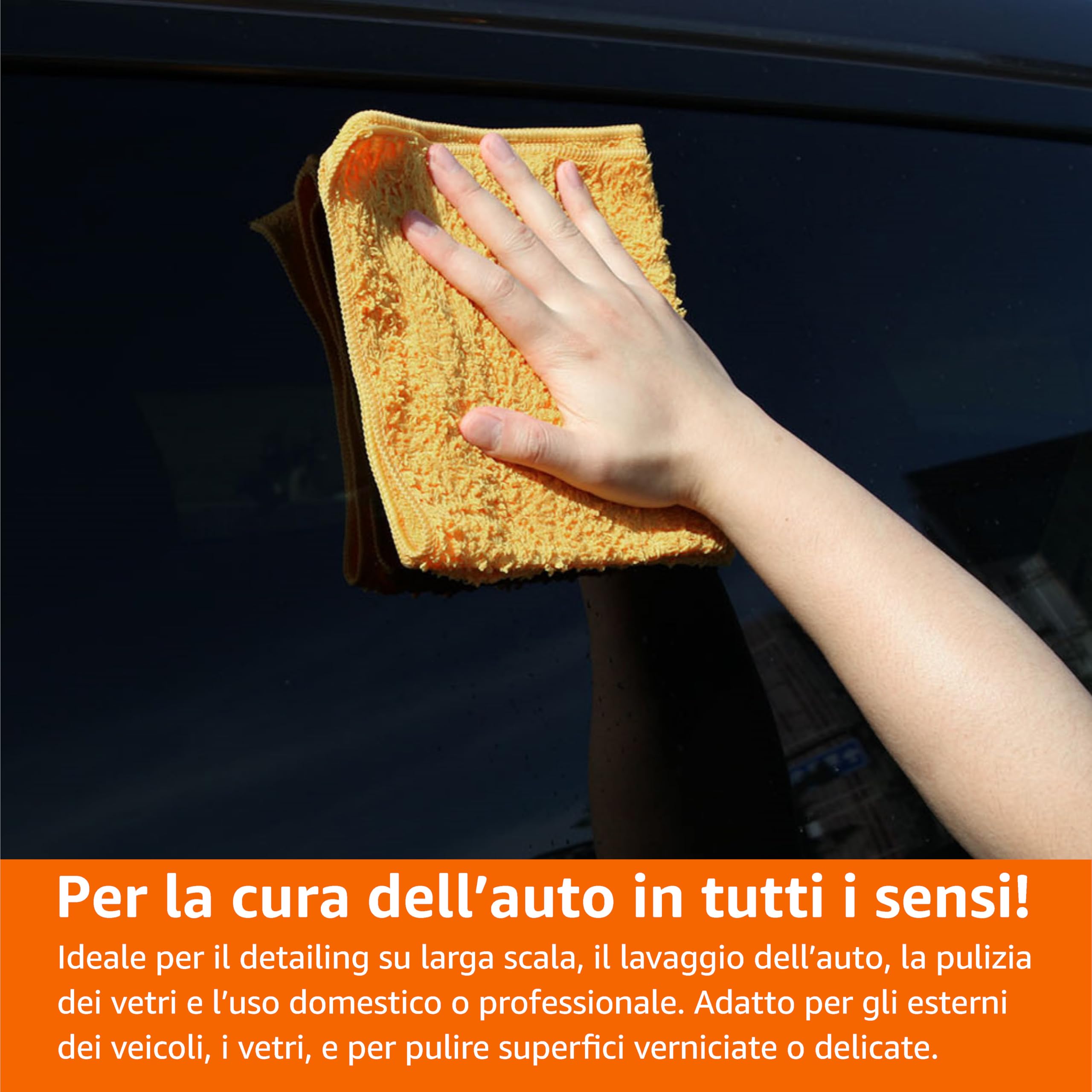 Amazon Basics Panni Microfibra 40x40 cm Confezione da 3 Auto