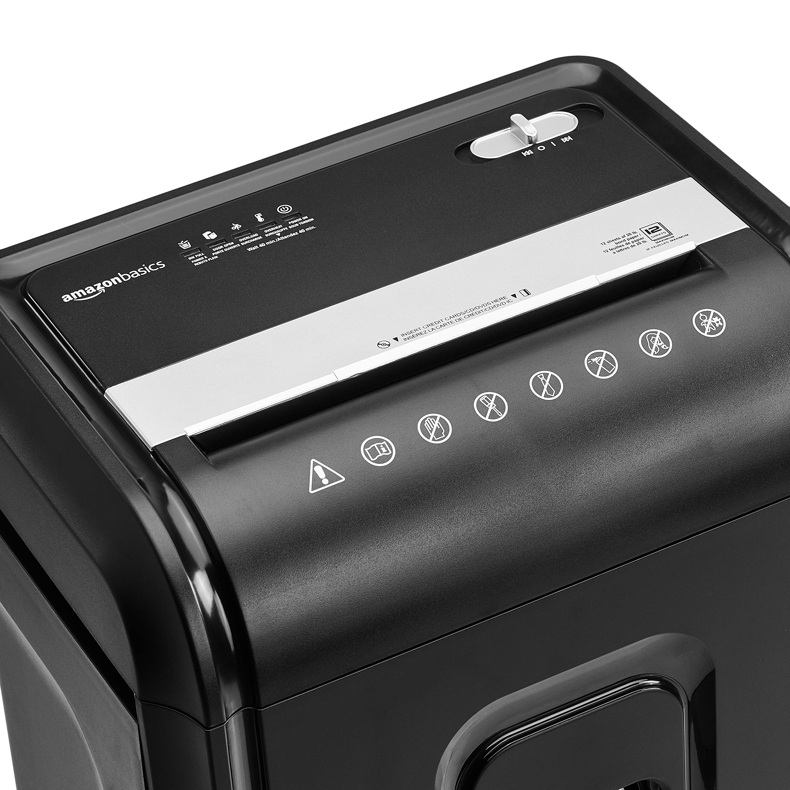 Amazon Basics Distruggidocumenti 12 fogli P4 21,5 L