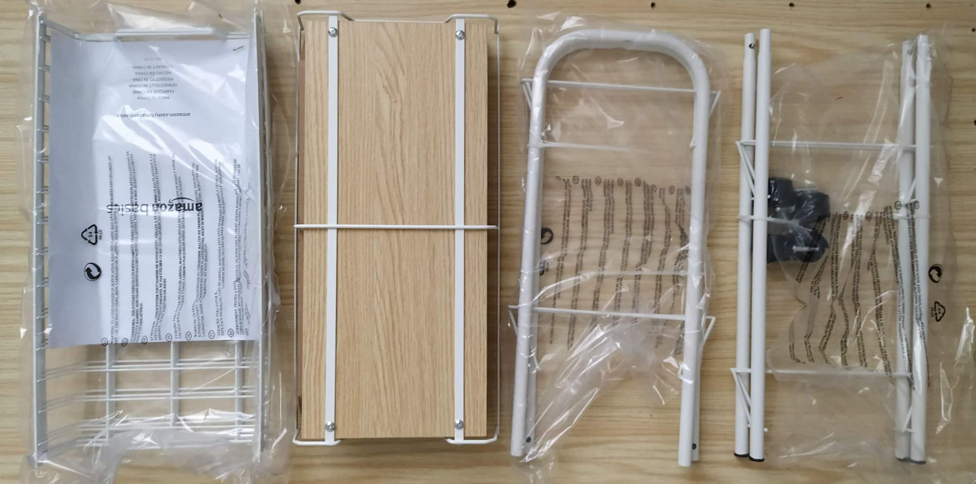 Amazon Basics carrello portavivande 4 ripiani bianco 41,5cm legno