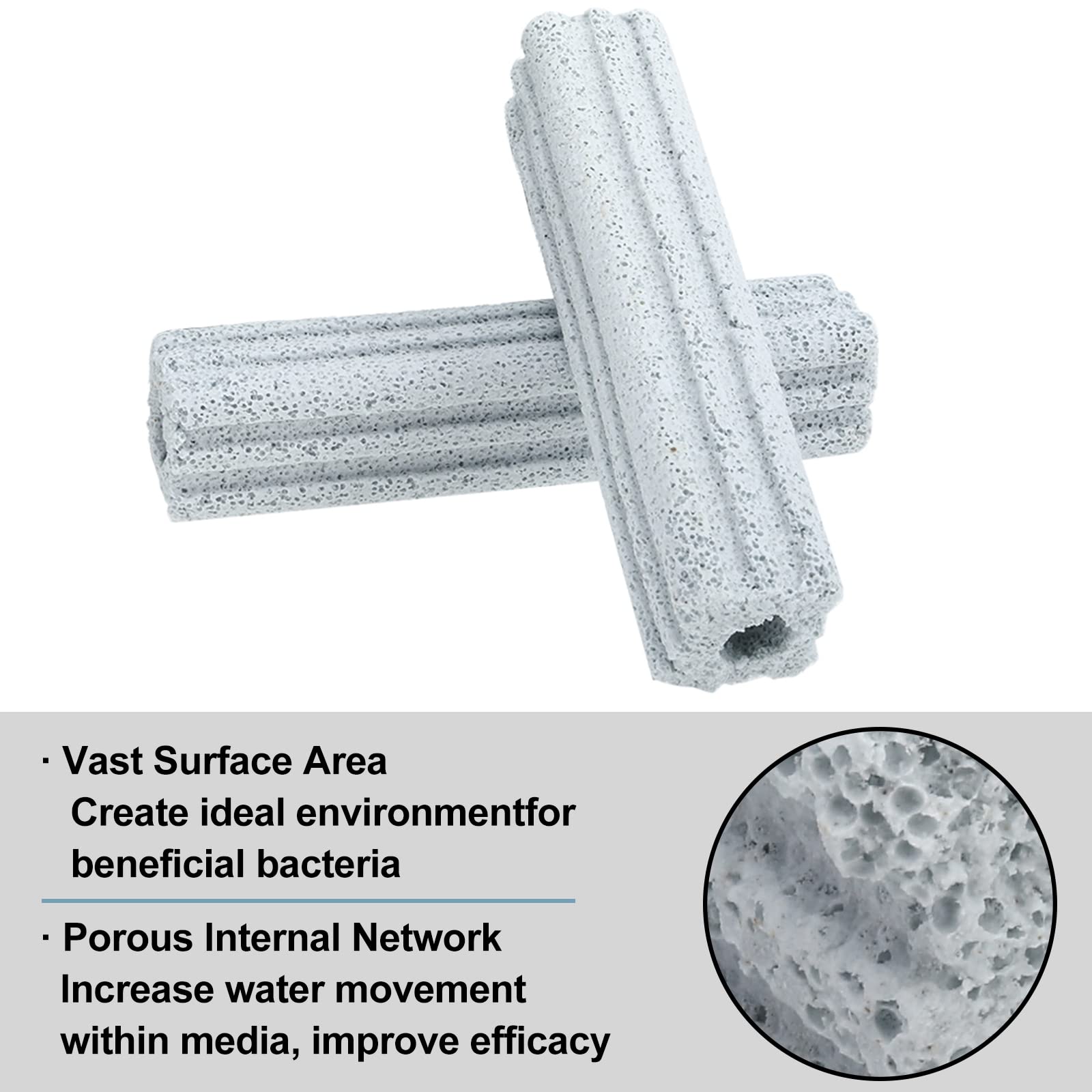 RealPlus Filtro Ceramica Acquario 56 Pezzi 15,7cm Porosi