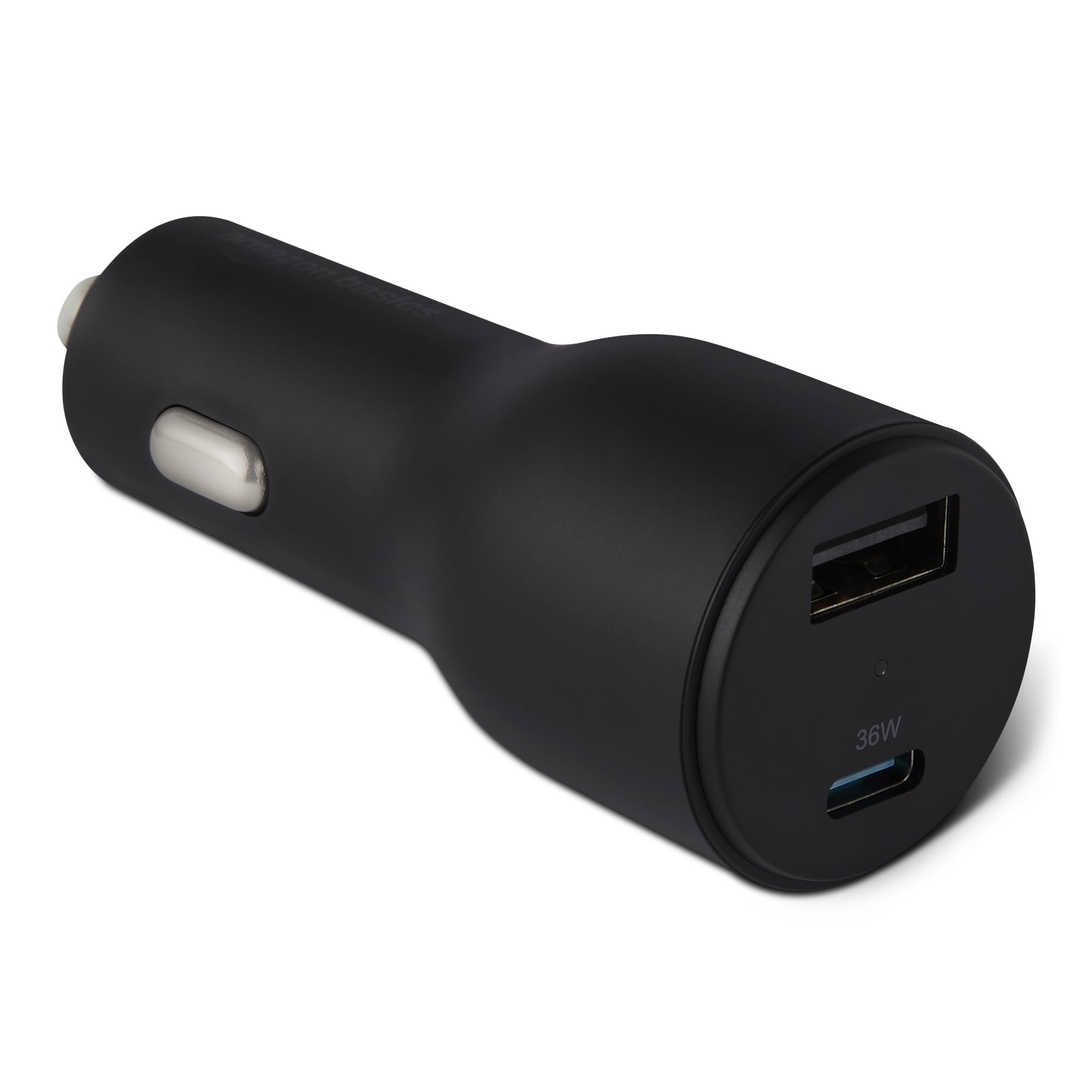 Amazon Basics caricabatterie auto 60W con cavo spiralato 3 porte
