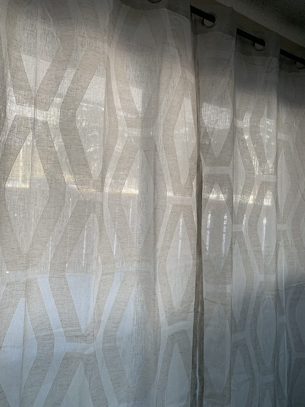 Amazon Basics Sheer Tende Velate Coppia 50x63 Avorio Effetto Lino