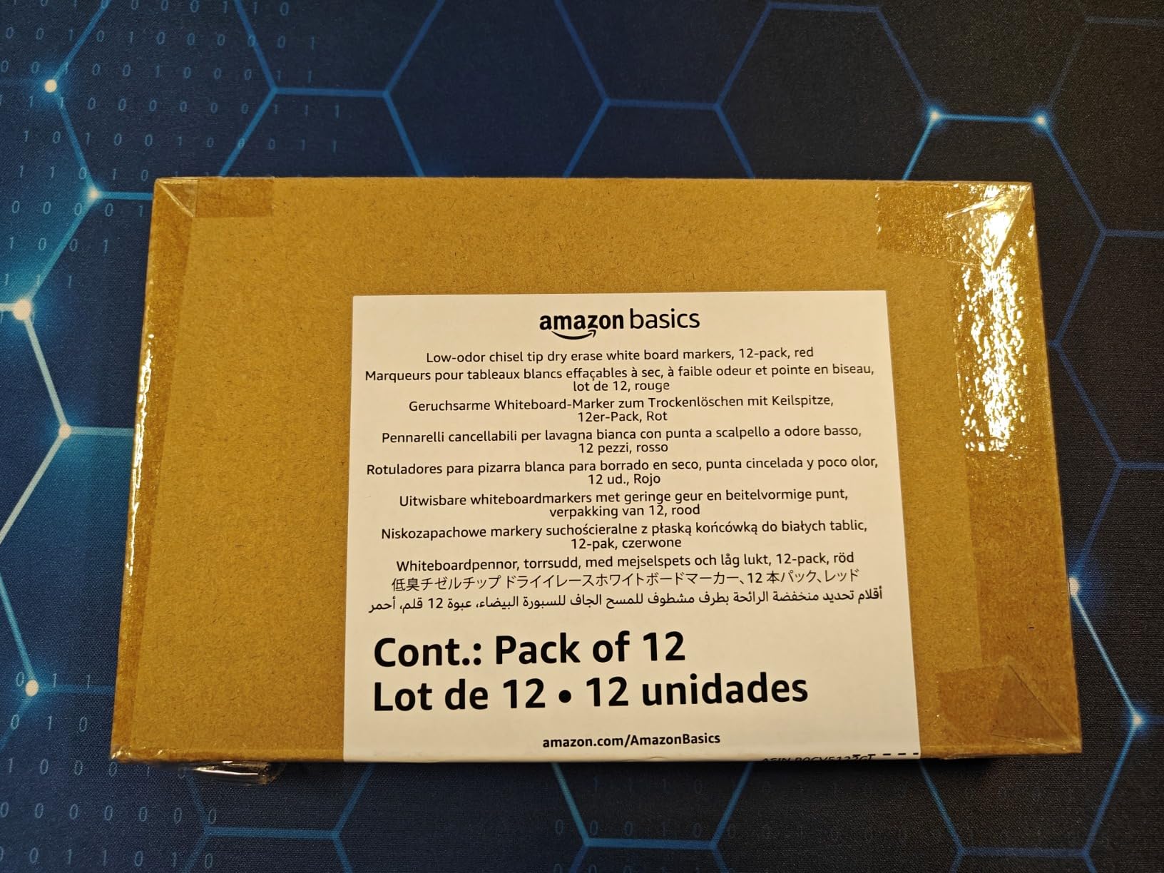 Amazon Basics Pennarelli Lavagna Bianca Blu 12 Pezzi Punta