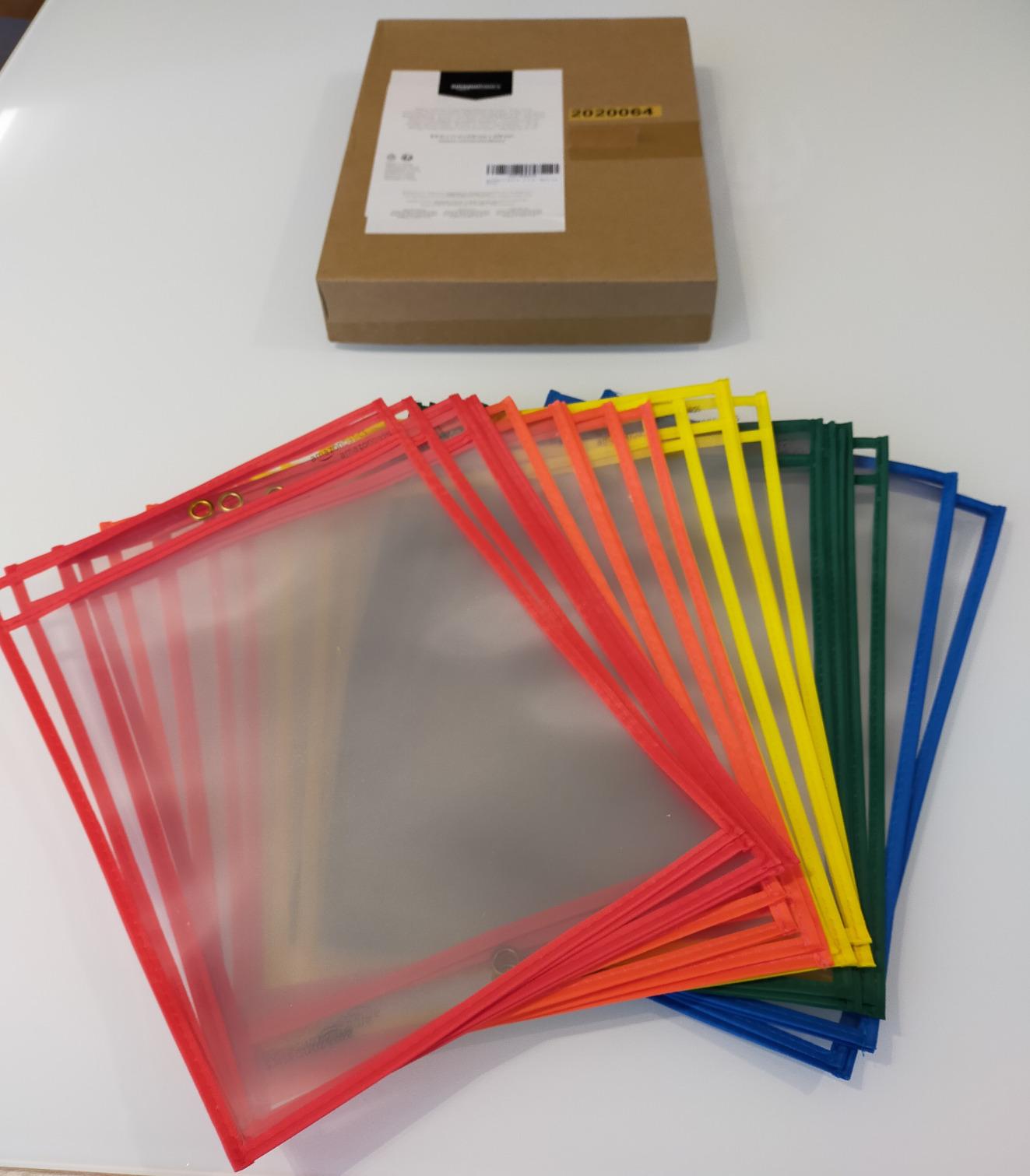 Amazon Basics Buste Trasparenti A4 Cancellabili 25pz Colori
