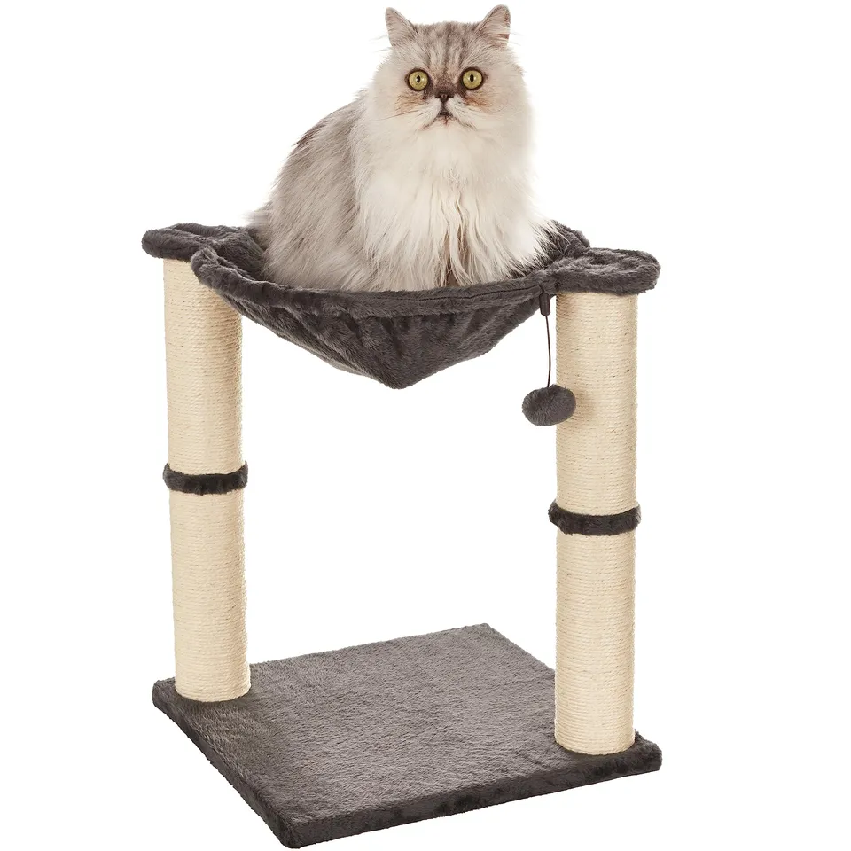 AmazonBasics Albero per Gatti con Amaca Tiragraffi Grigio