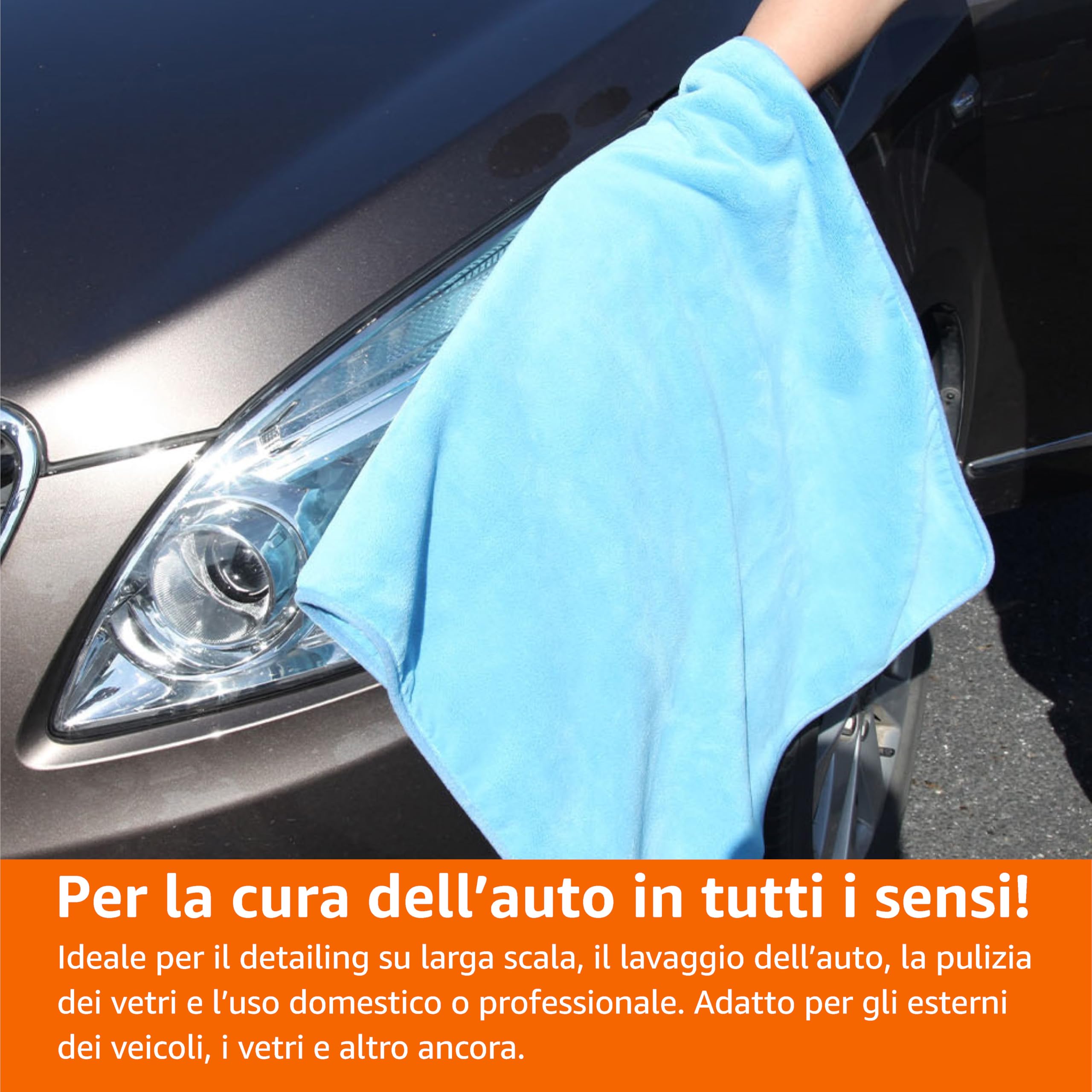 AmazonBasics Panno Microfibra Auto Blu 63x91 cm