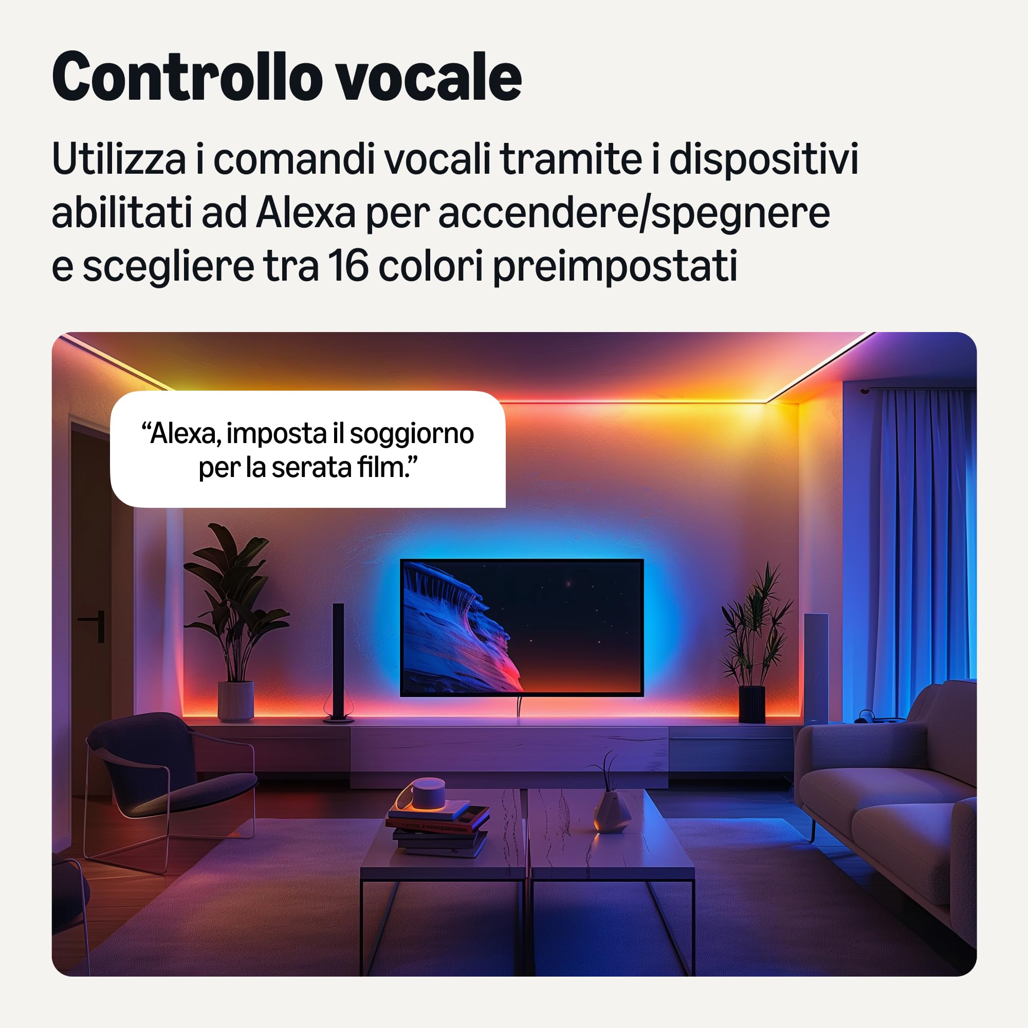 Amazon Basics striscia LED smart RGBW 5 m multicolore Alexa