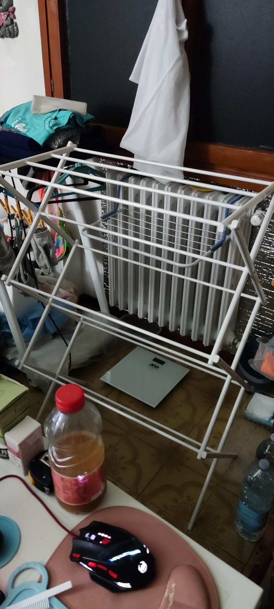Amazon Basics Stendibiancheria Pieghevole Bianco Acciaio
