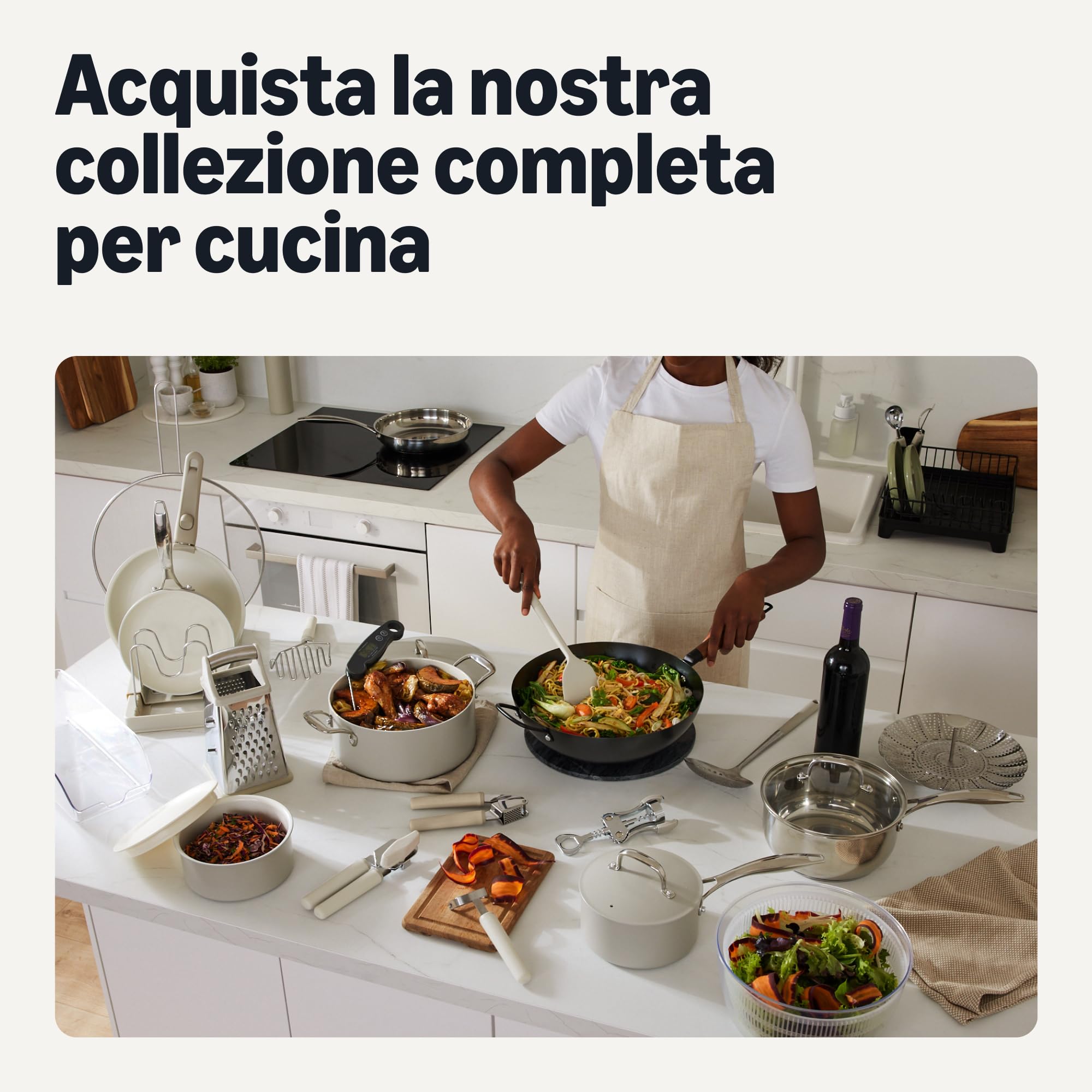 Amazon Basics Set Utensili Cucina Acciaio 4 Pezzi