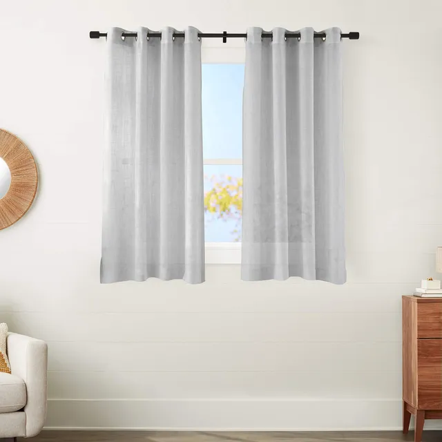 AmazonBasics Sheer Classic tenda trasparente 2 pz grigio scuro 50x63 occhielli