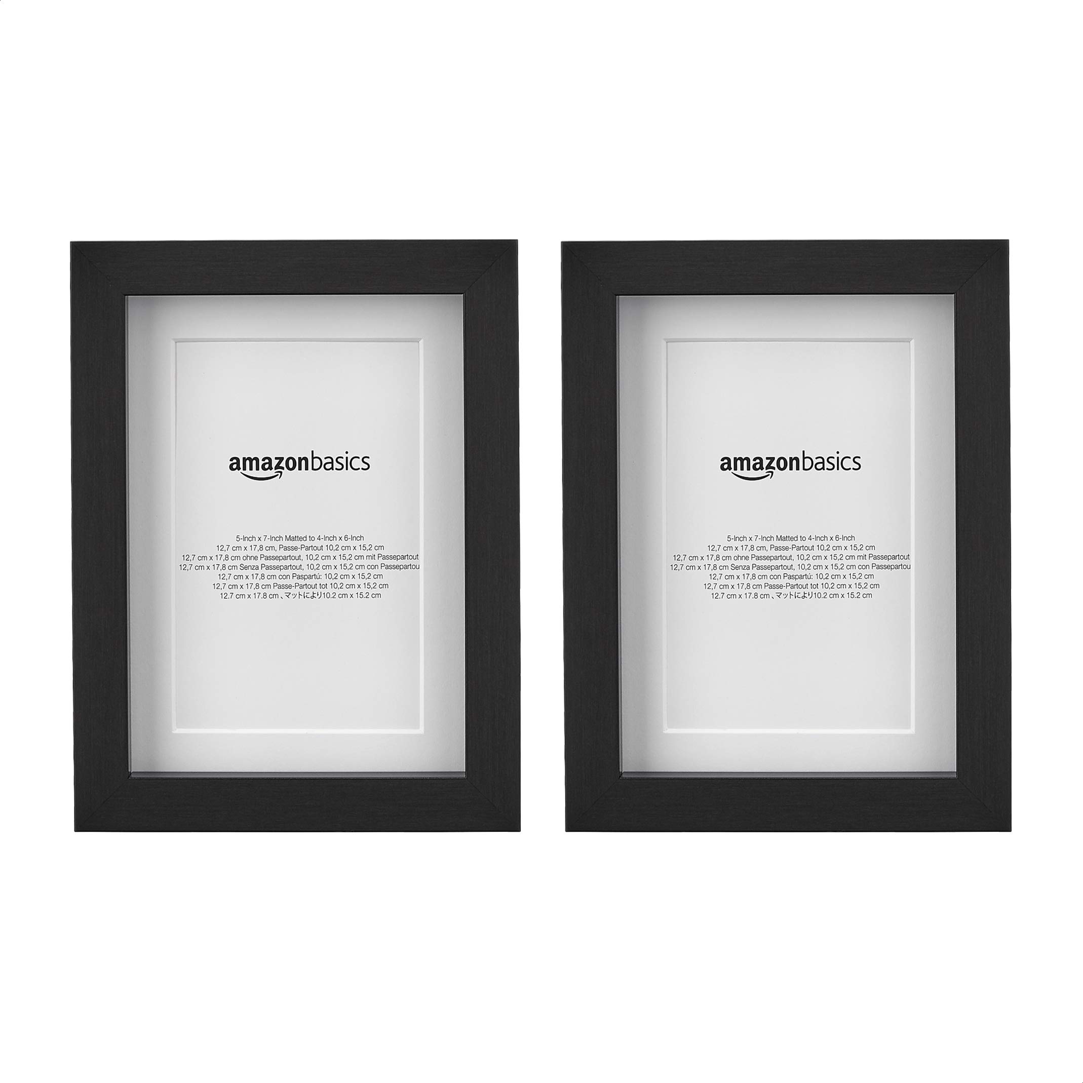 AmazonBasics Cornice Foto 20x25 Nera con Passe-Partout 13x18