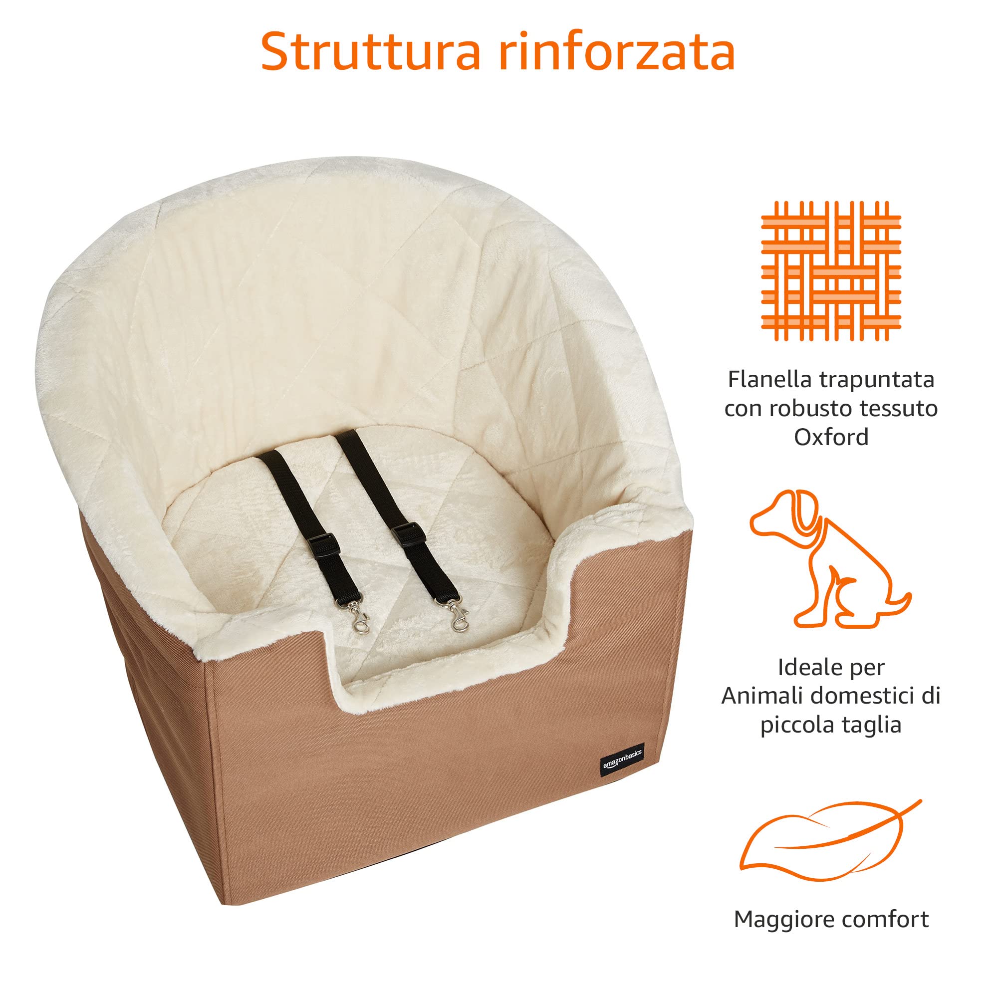 Amazon Basics Seggiolino Auto per Cani beige piccolo