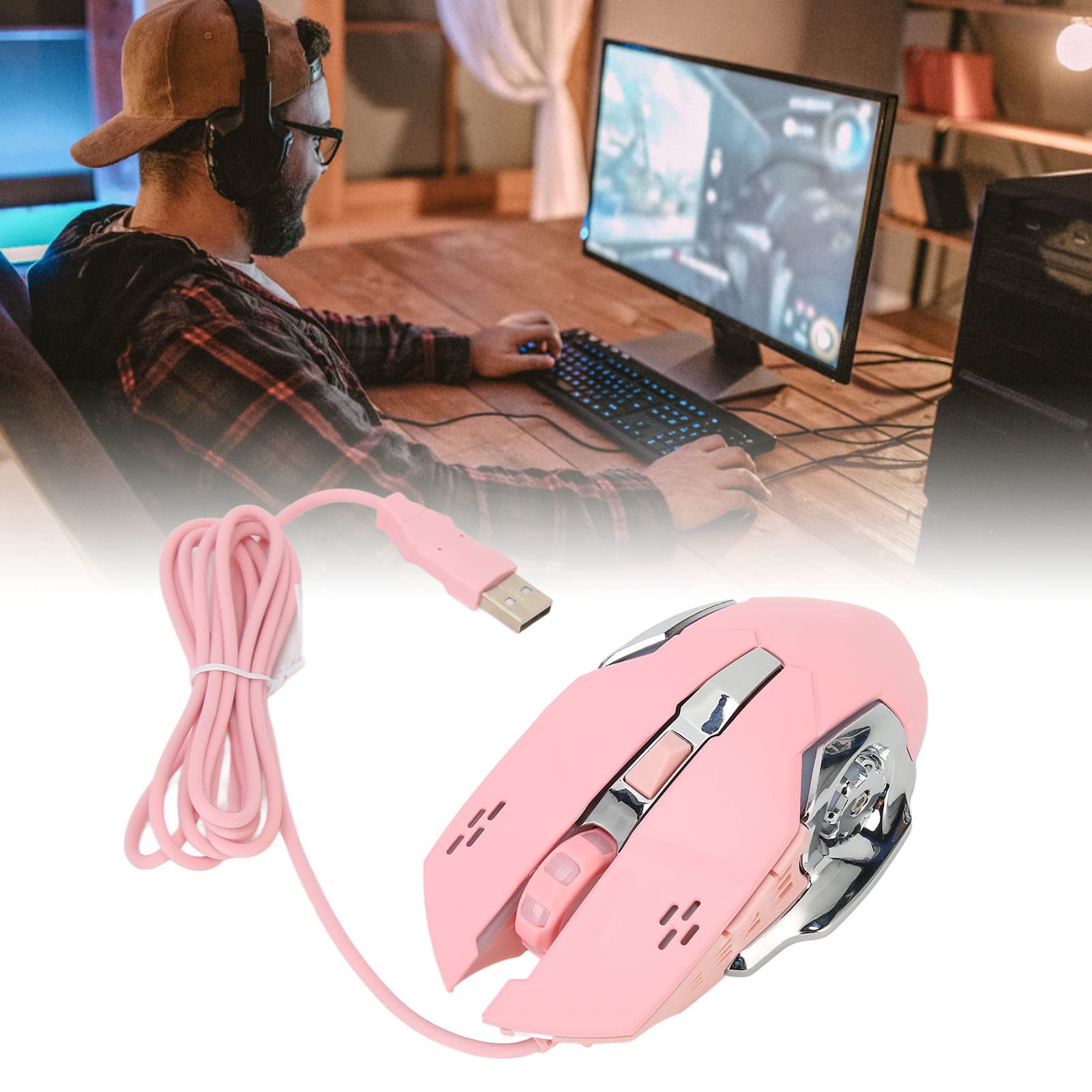 Elprico Mouse Gaming Cablato RGB USB 3600 DPI Nero