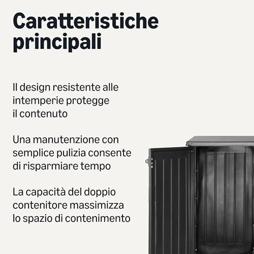 AmazonBasics Armadio da Esterno Nero 116x70,5x112,8 cm