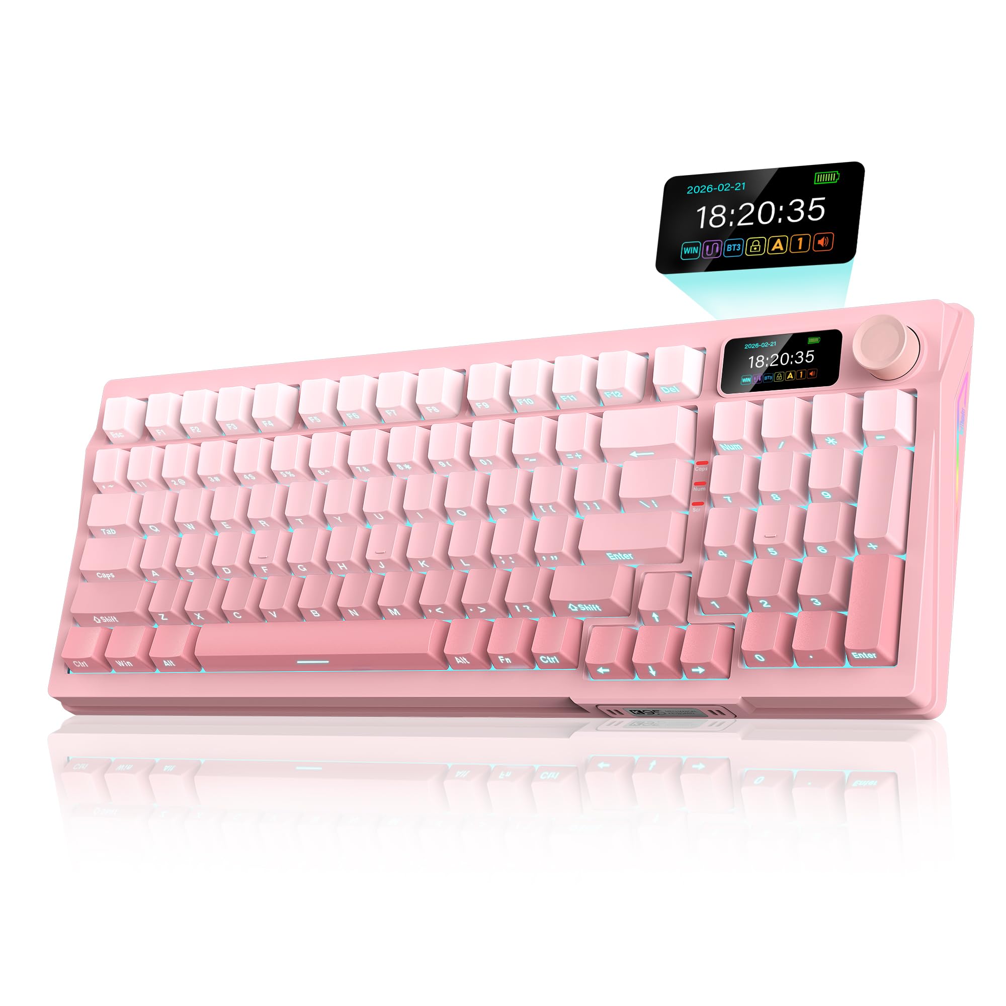 RedThunder K95 Tastiera Meccanica Wireless RGB con Display 95 Tasti