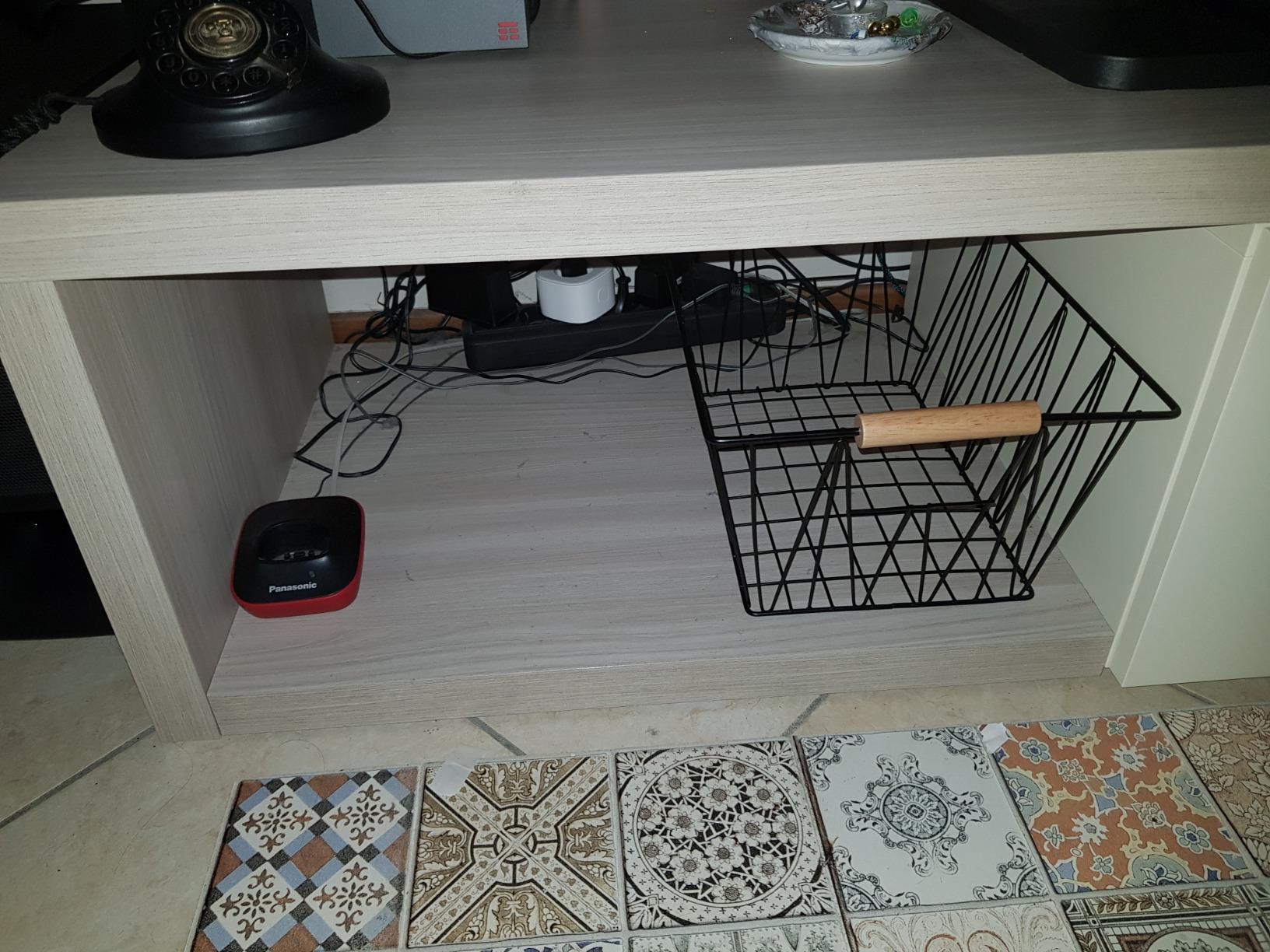 Amazon Basics Set 3 Cestini Filo Metallico Nero Impilabili