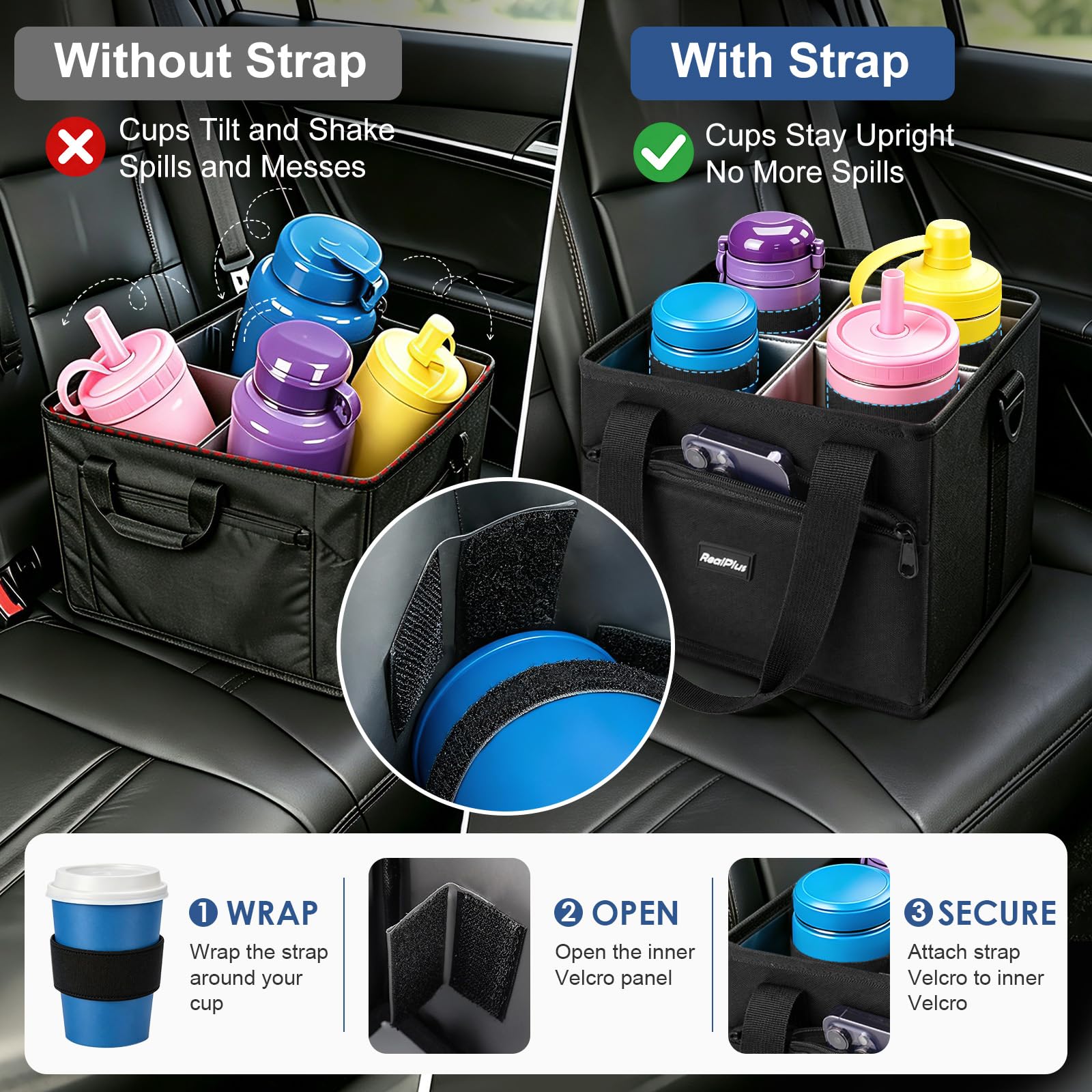 RealPlus borsa portabottiglie 4 bottiglie con tracolla
