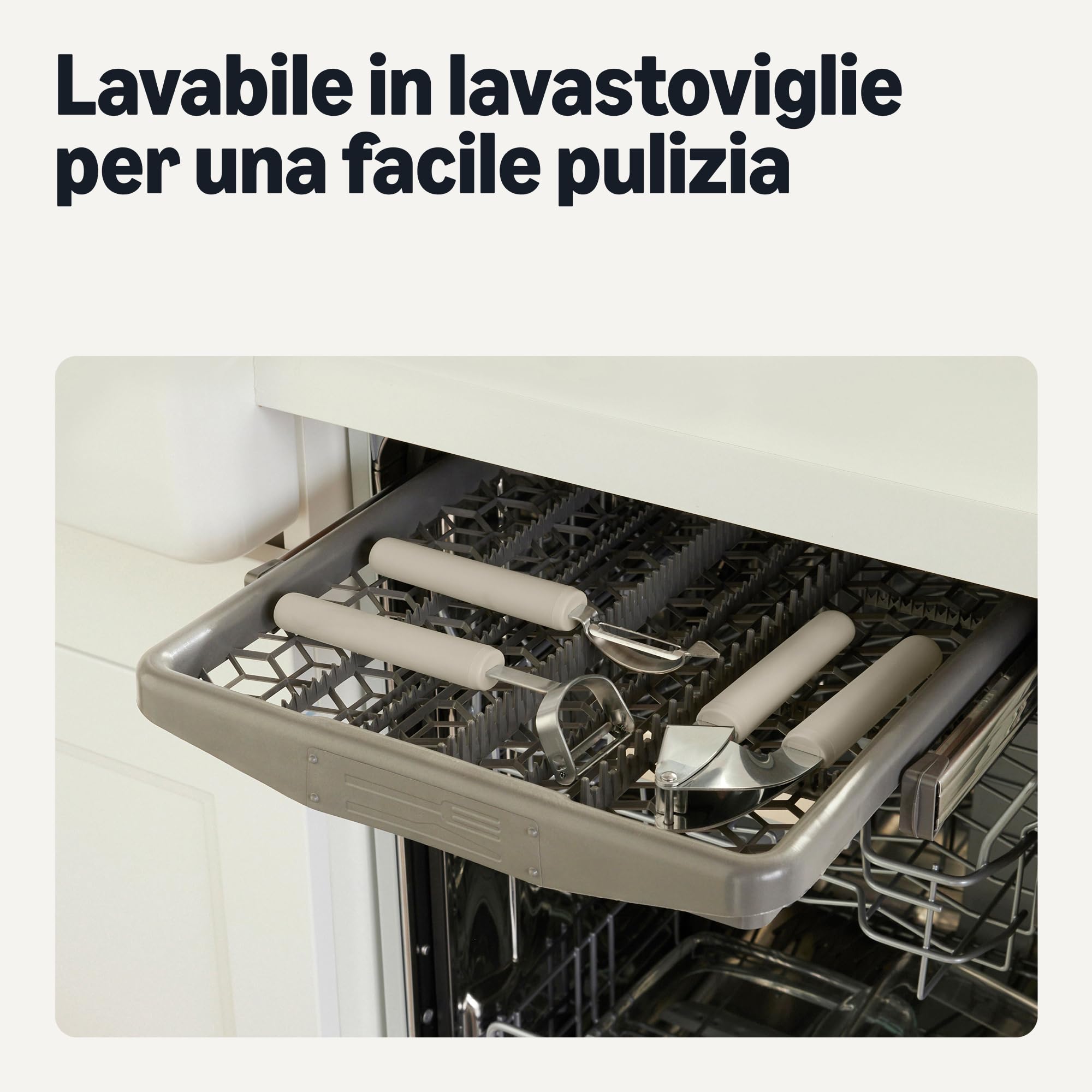 Amazon Basics Pelaverdure Acciaio Inox Set 2 Pezzi Grigio Lino