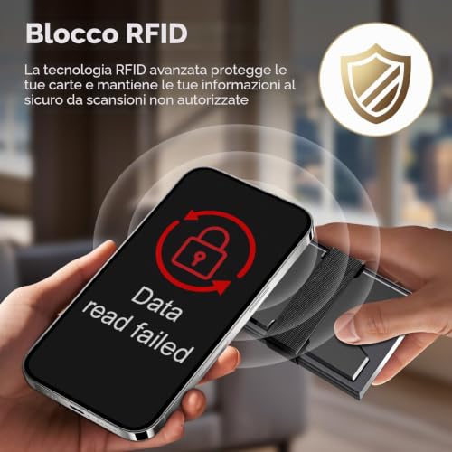 RealPlus portacarte uomo nero 6 carte RFID