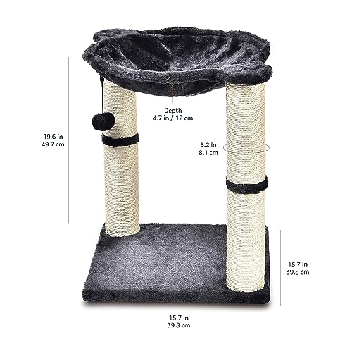 AmazonBasics Albero per Gatti con Amaca Tiragraffi Grigio