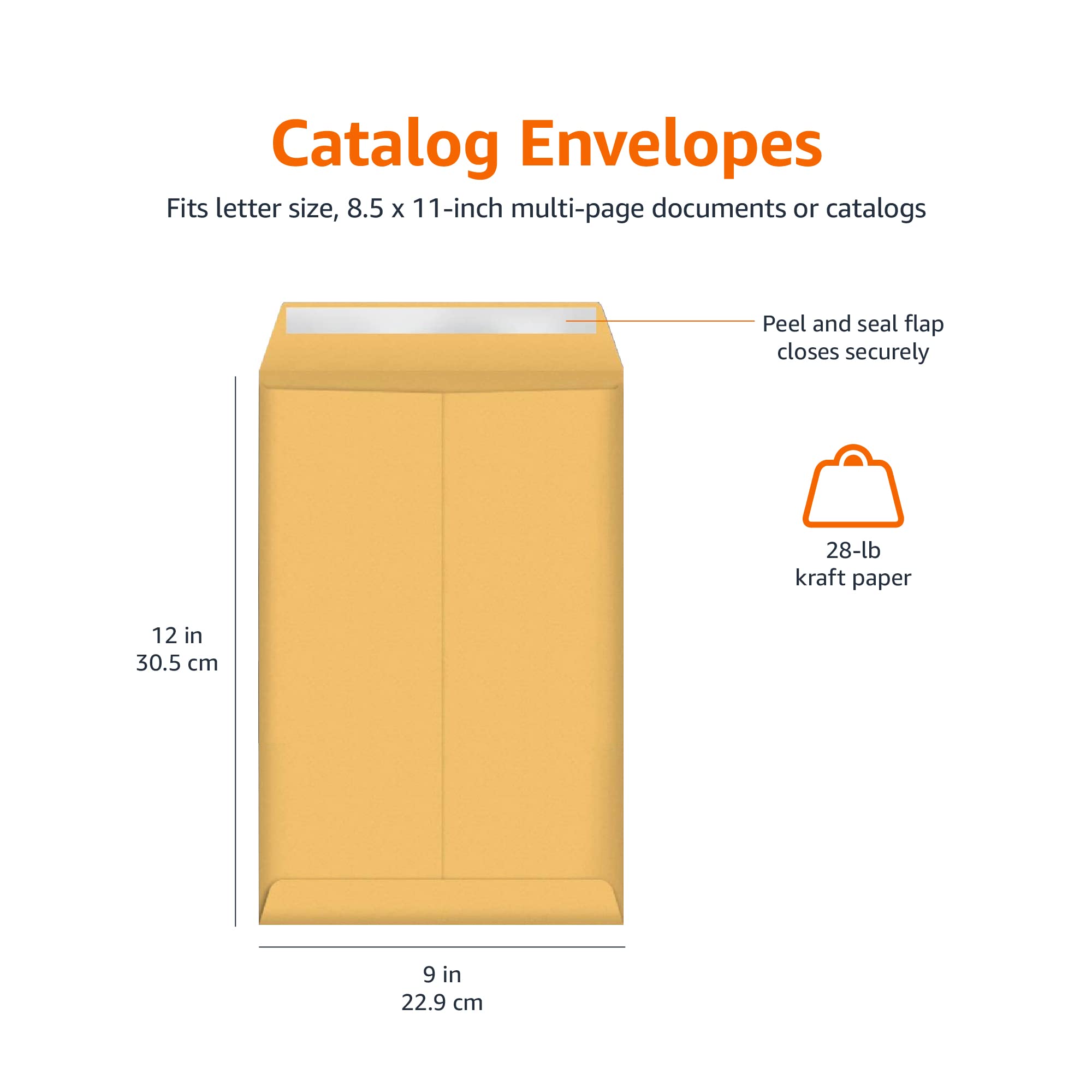 AmazonBasics Buste Catalogo Kraft Adesive 22,9x30,5cm 100 Pezzi