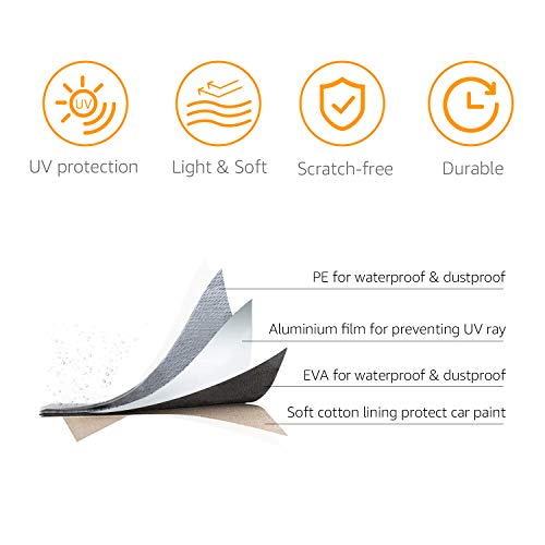 AmazonBasics Telo Copriauto Berlina 460 cm Argento Impermeabile