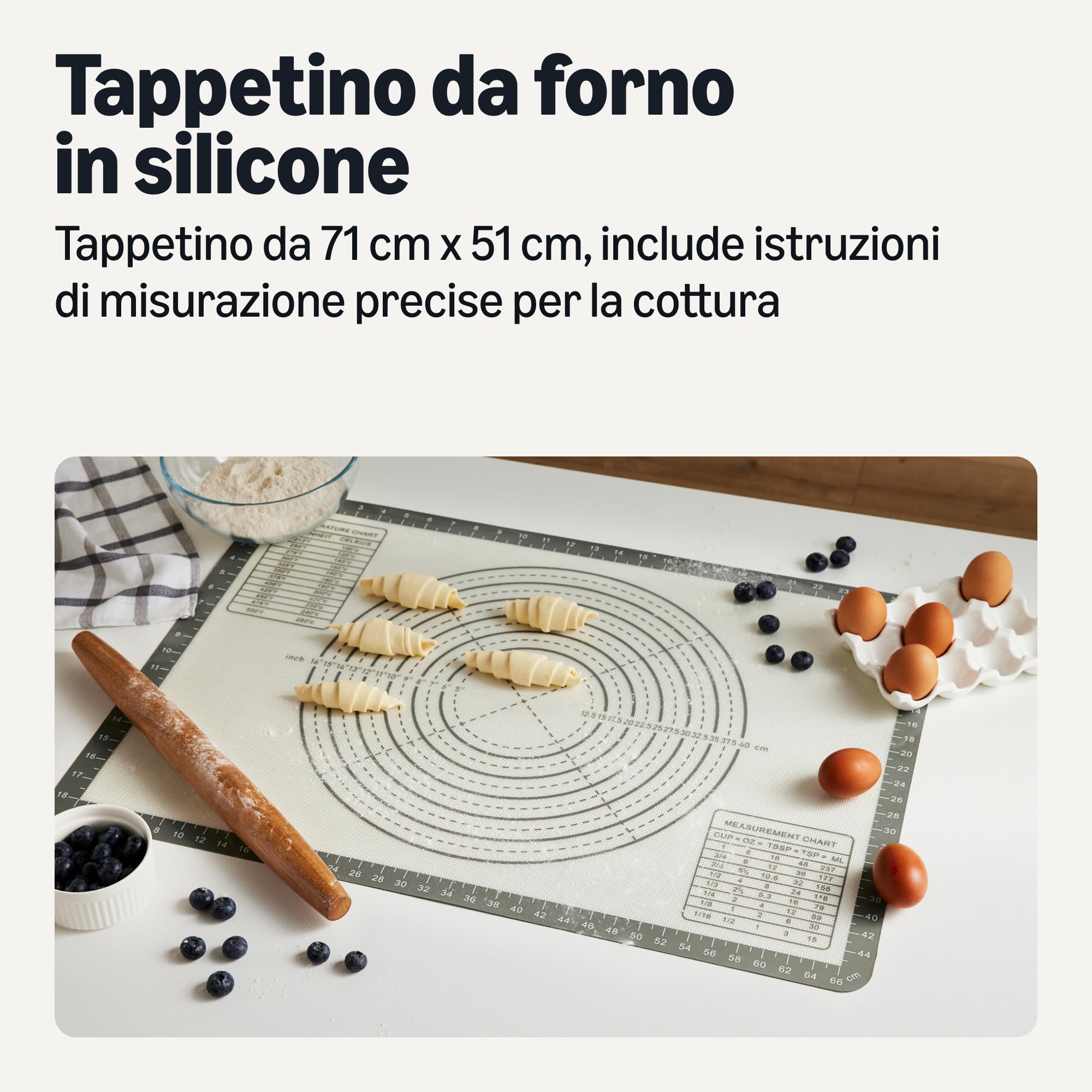 Amazon Basics Tappetino Forno Silicone XL 71x51 cm Antiaderente
