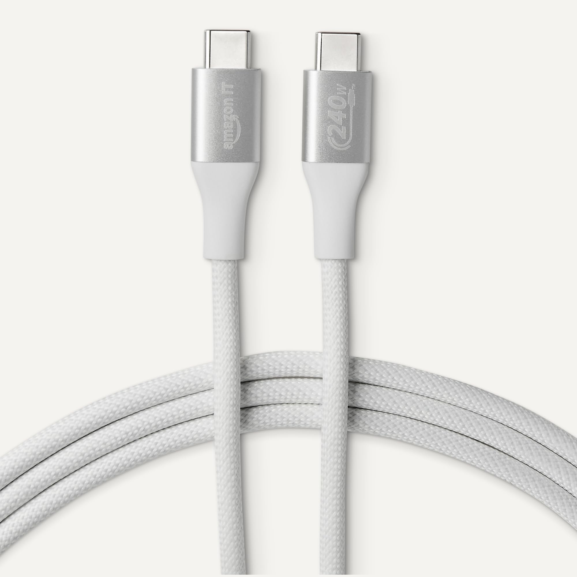 Amazon Basics Cavo USB-C 240W 1,8 m Bianco Confezione da 50